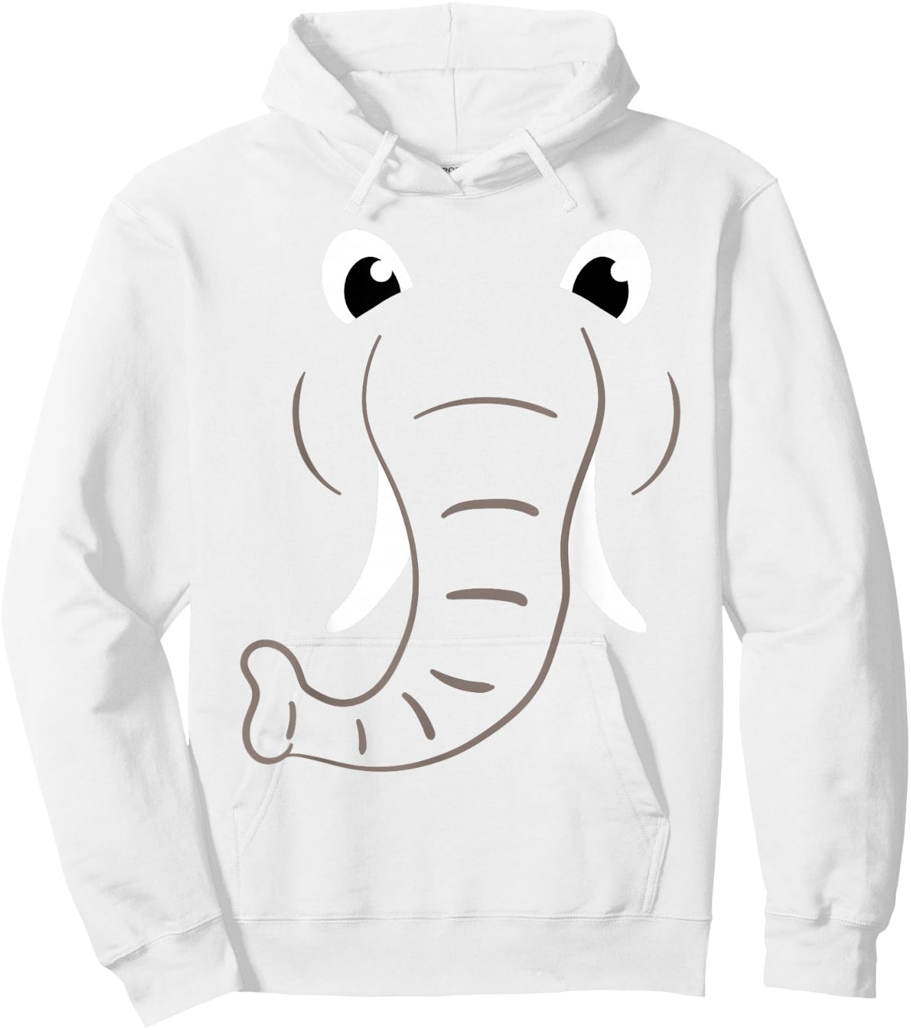 Elephant Face Costume Easy Halloween Costume Gift Funny Hoodie - Hoodie | White