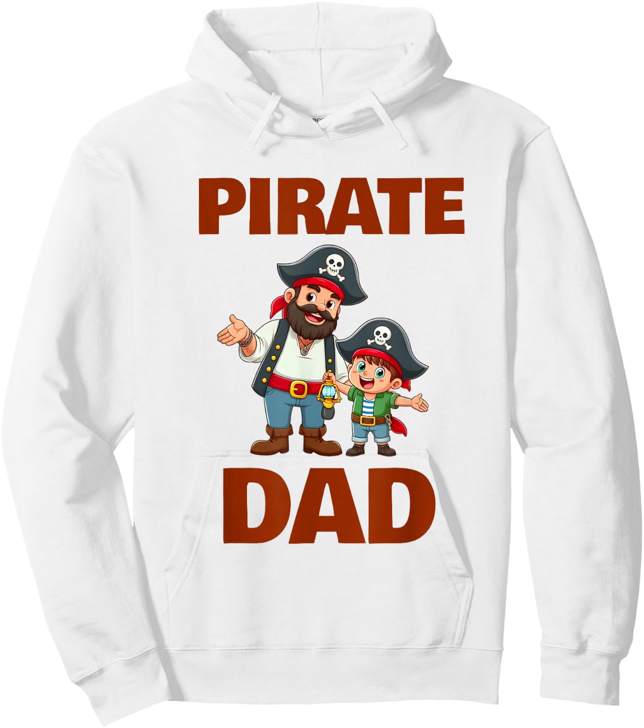 Funny Pirate Dad Halloween Crew Father's Day Costume Family Hoodie - Hoodie | White
