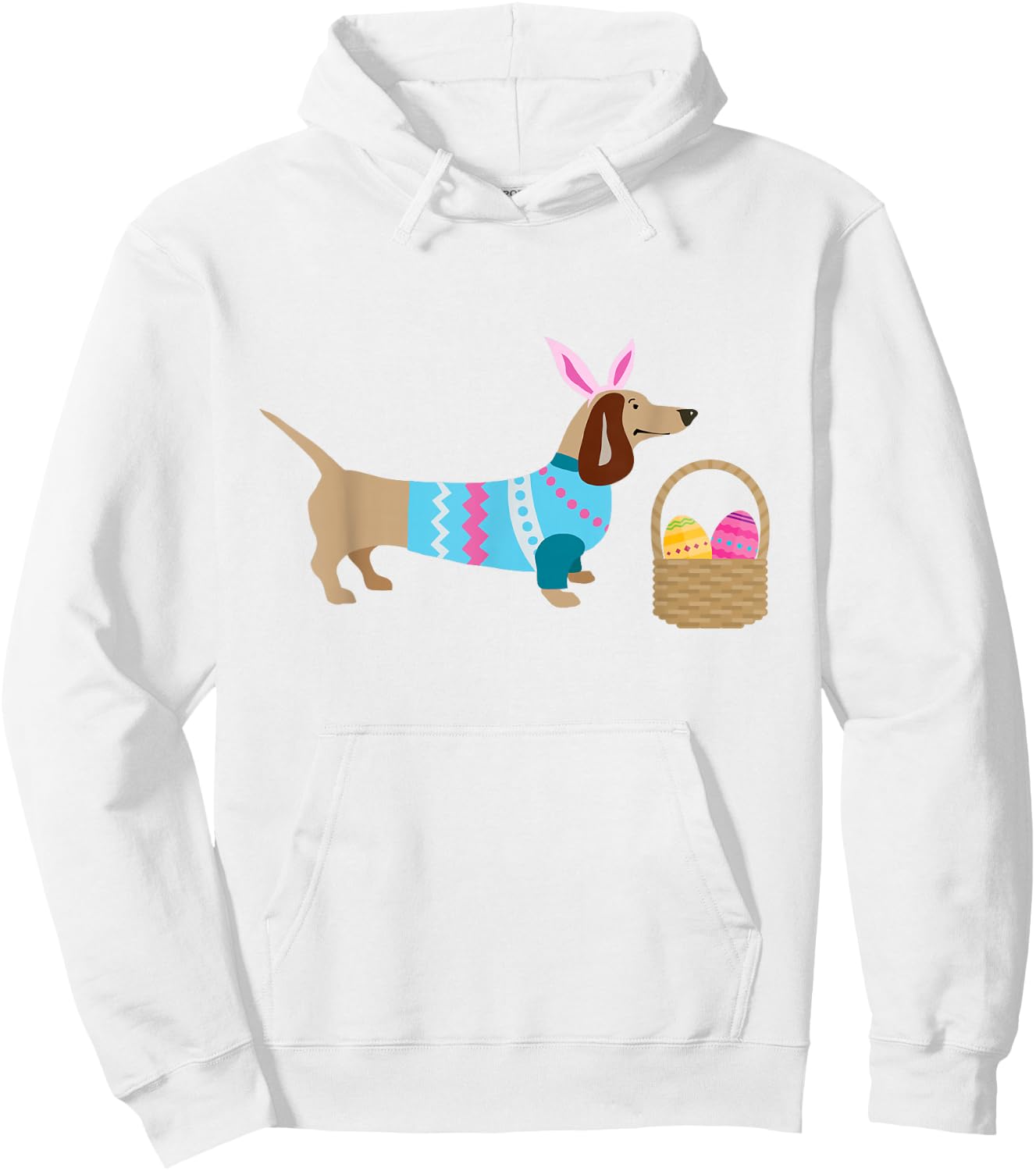 Weiner Daschund Easter Doxie in Dog Dress Men Women Kids Hoodie - Hoodie | White
