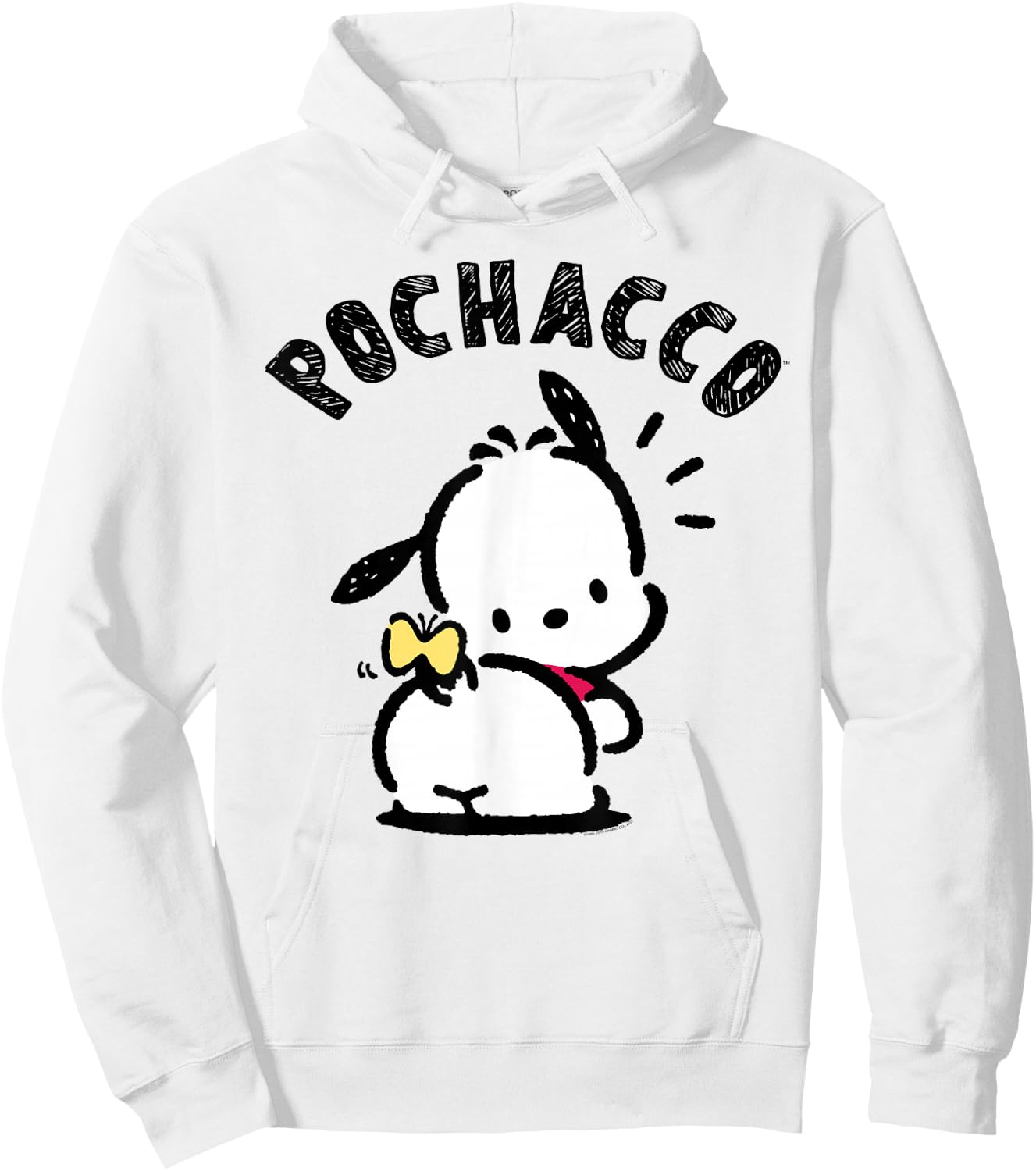Sanrio Pochacco Backside Logo Shirt Hoodie - Hoodie | White