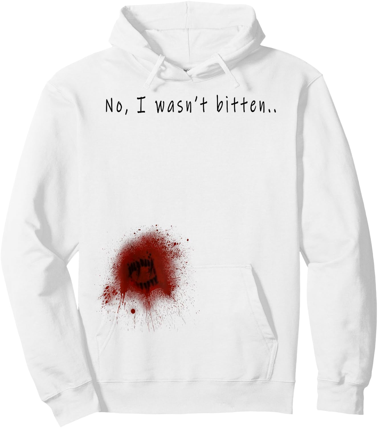 Funny Zombie Bite Halloween T shirt Bitten Injury Men Women Hoodie - Hoodie | White