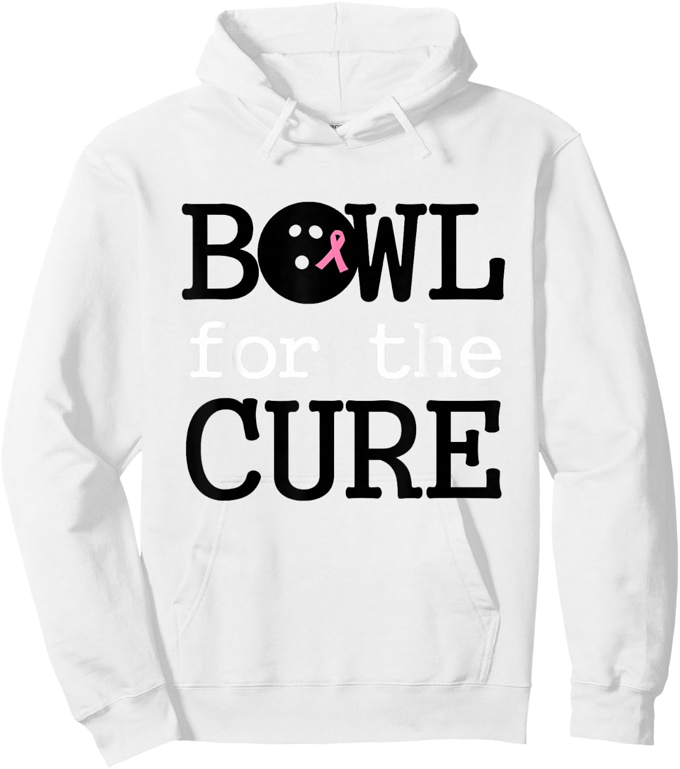 Bowling Breast Cancer Bowler Pink Ribbon Bowl for the Cure Hoodie - Hoodie | White