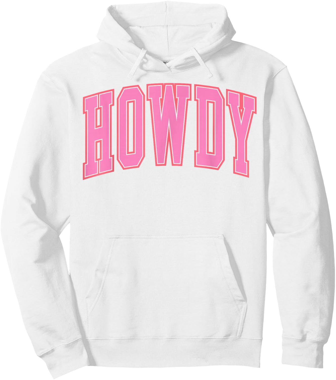 Preppy Cowgirl Varsity Pink Howdy Western Women Girls Hoodie - Hoodie | White