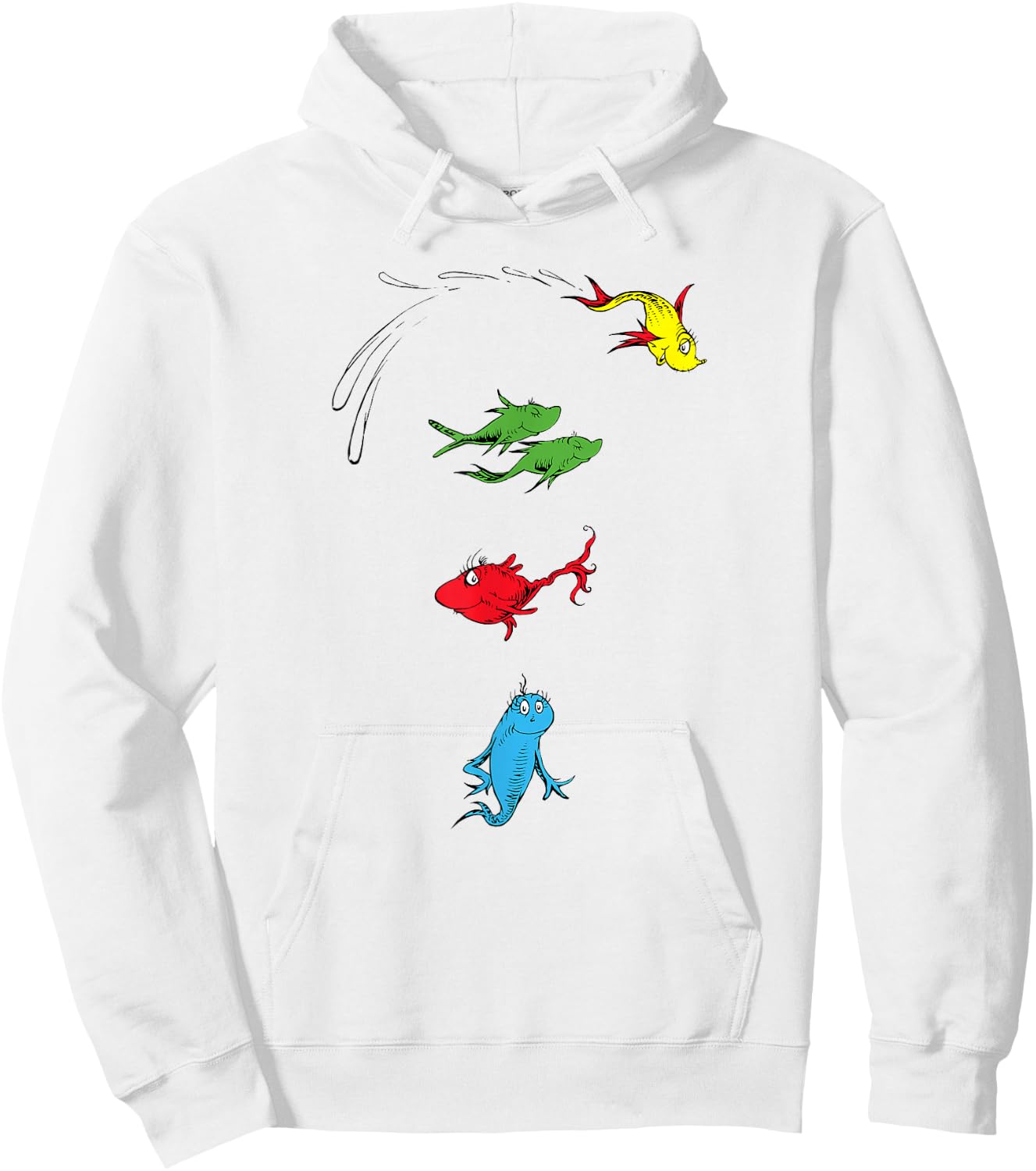 Dr. Seuss One Fish Two Fish Red Fish Blue Fish Hoodie - Hoodie | White