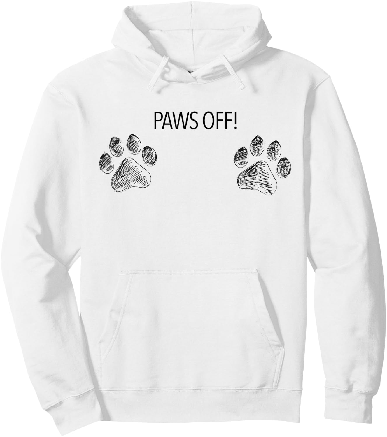 Paws Off Dog Paw Prints Boobies Dog Mom Life Hoodie - Hoodie | White