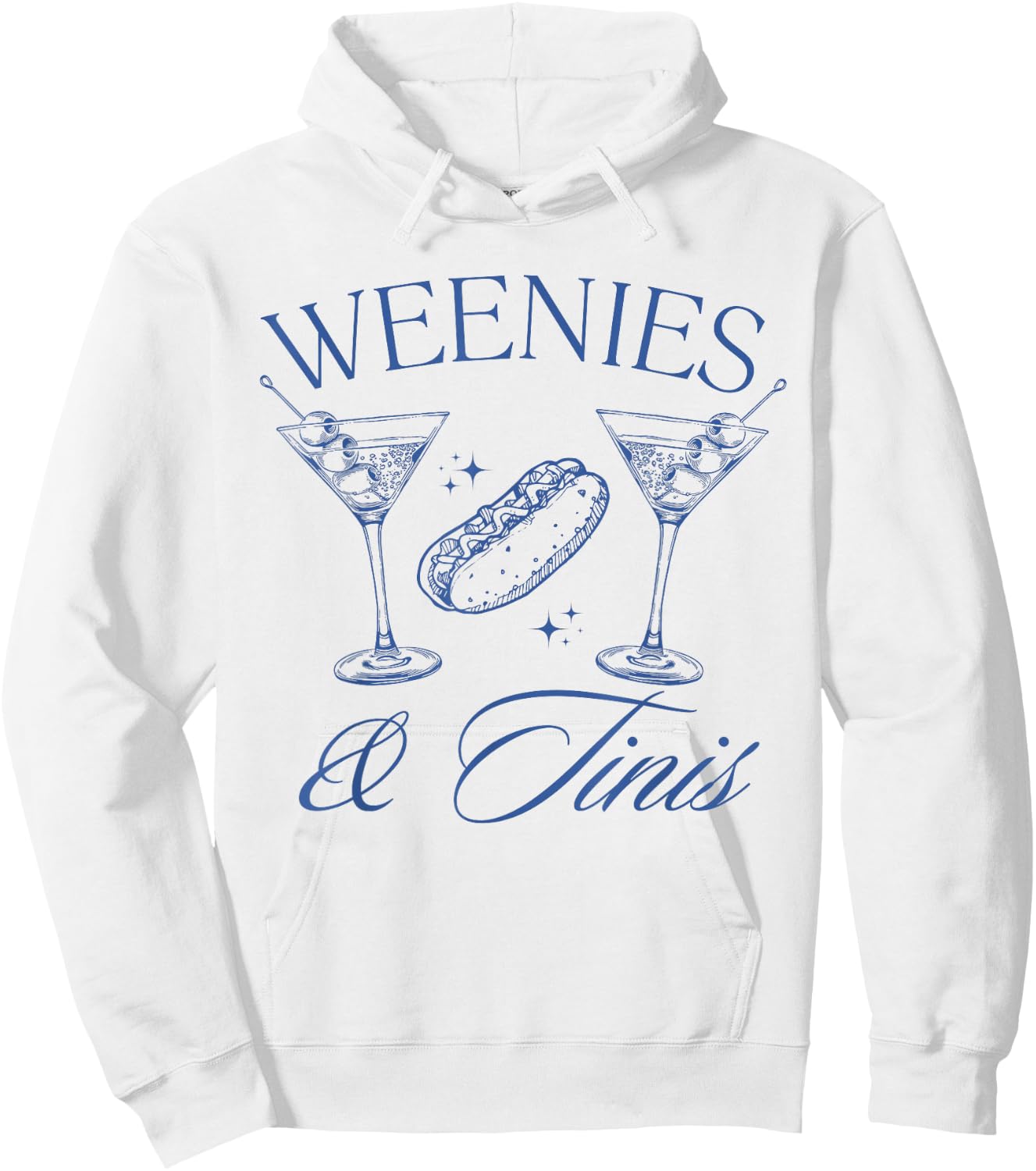 Weenies and Tinis Hot Dogs with Martini Cocktail Party Hoodie - Hoodie | White