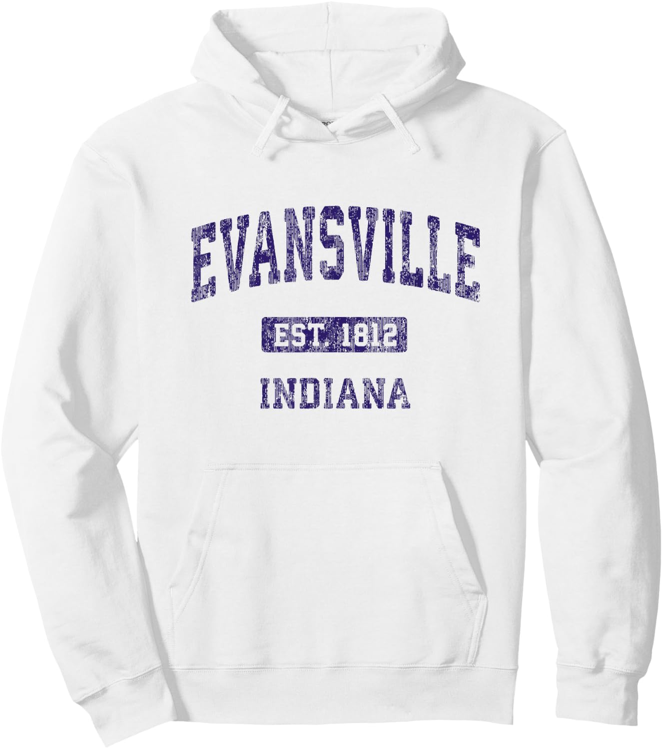 Evansville Indiana IN Vintage Athletic Sports Design Hoodie - Hoodie | White