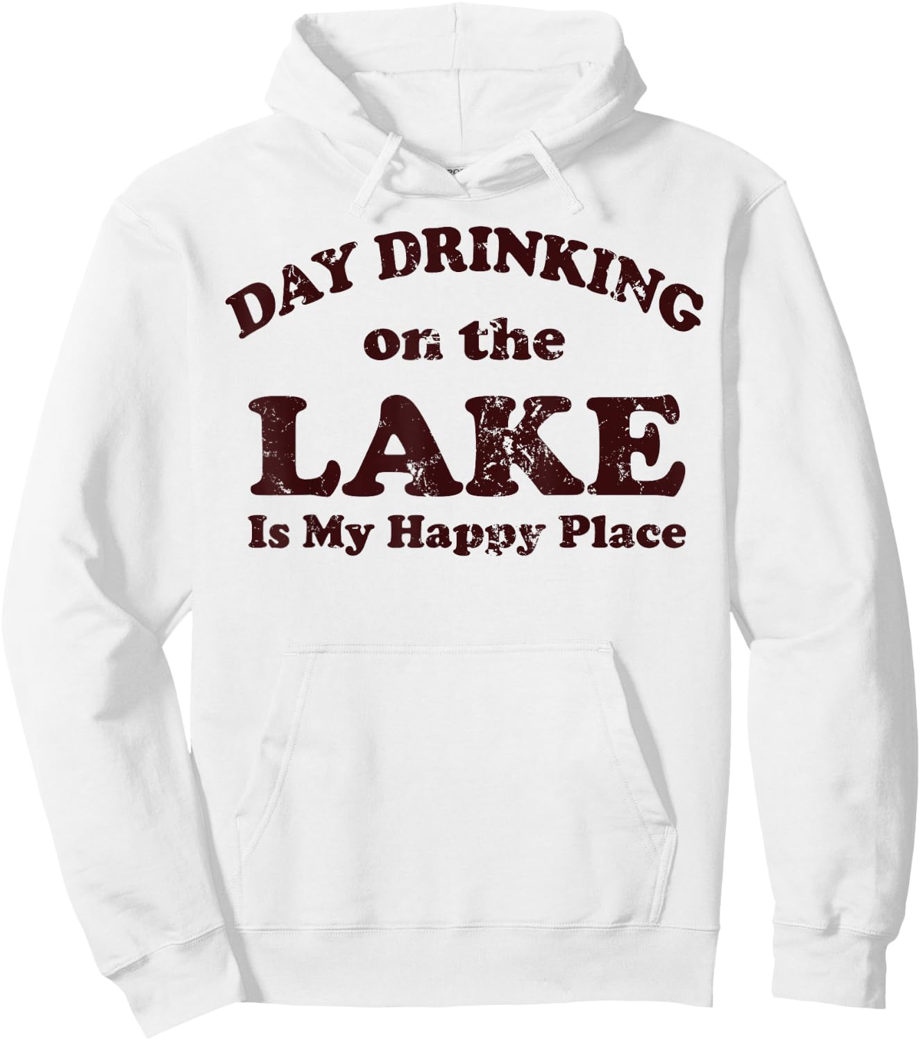 Day Drinking On The Lake Is My Happy Place Hoodie - Hoodie | White