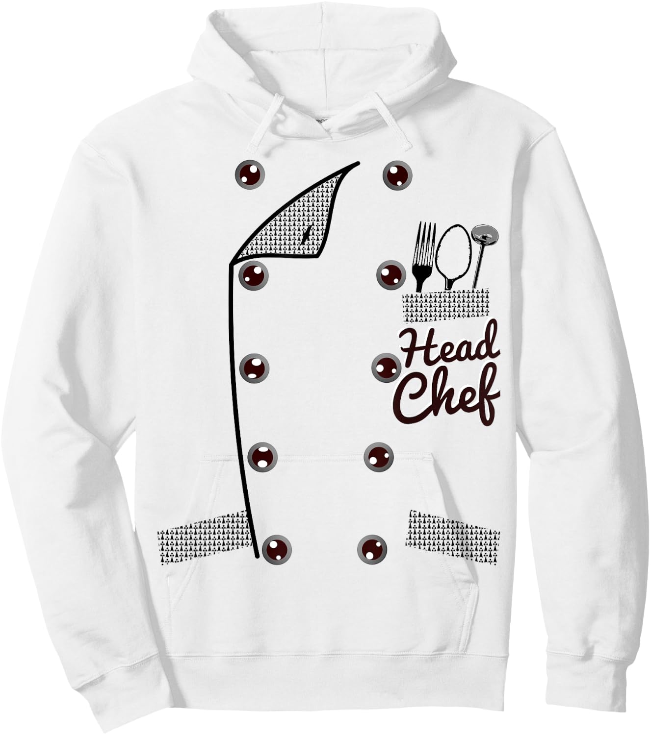 Head Chef Uniform Jacket Funny Faux Costume Hoodie - Hoodie | White