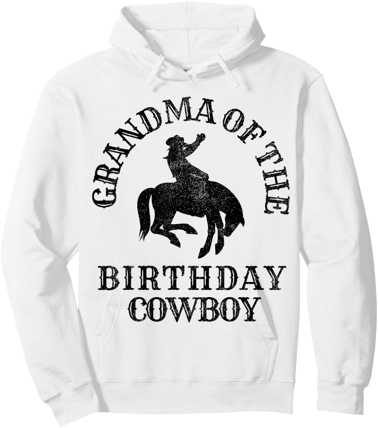 Grandma of the Birthday Cowboy Western Rodeo Party Matching Hoodie - Hoodie | White