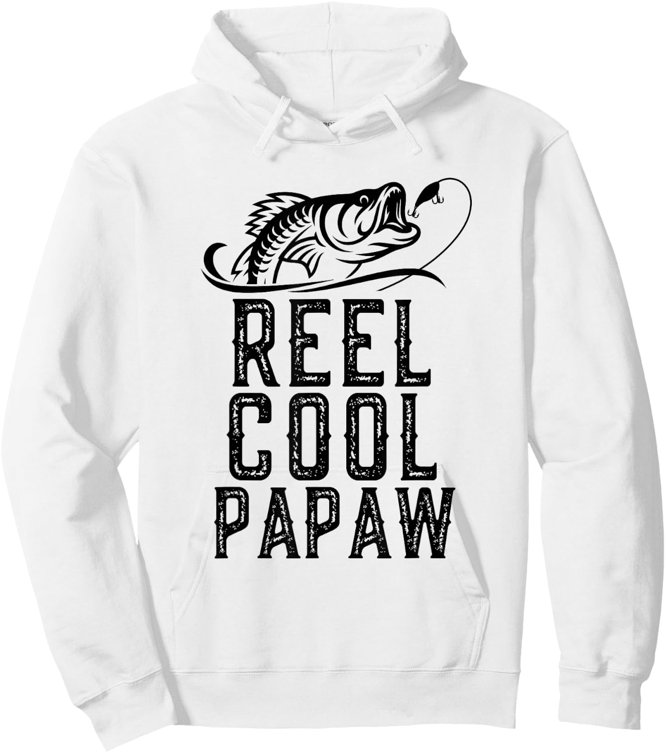 Reel Cool Papaw Fishing Fisherman Funny Grandpa Retro Hoodie - Hoodie | White