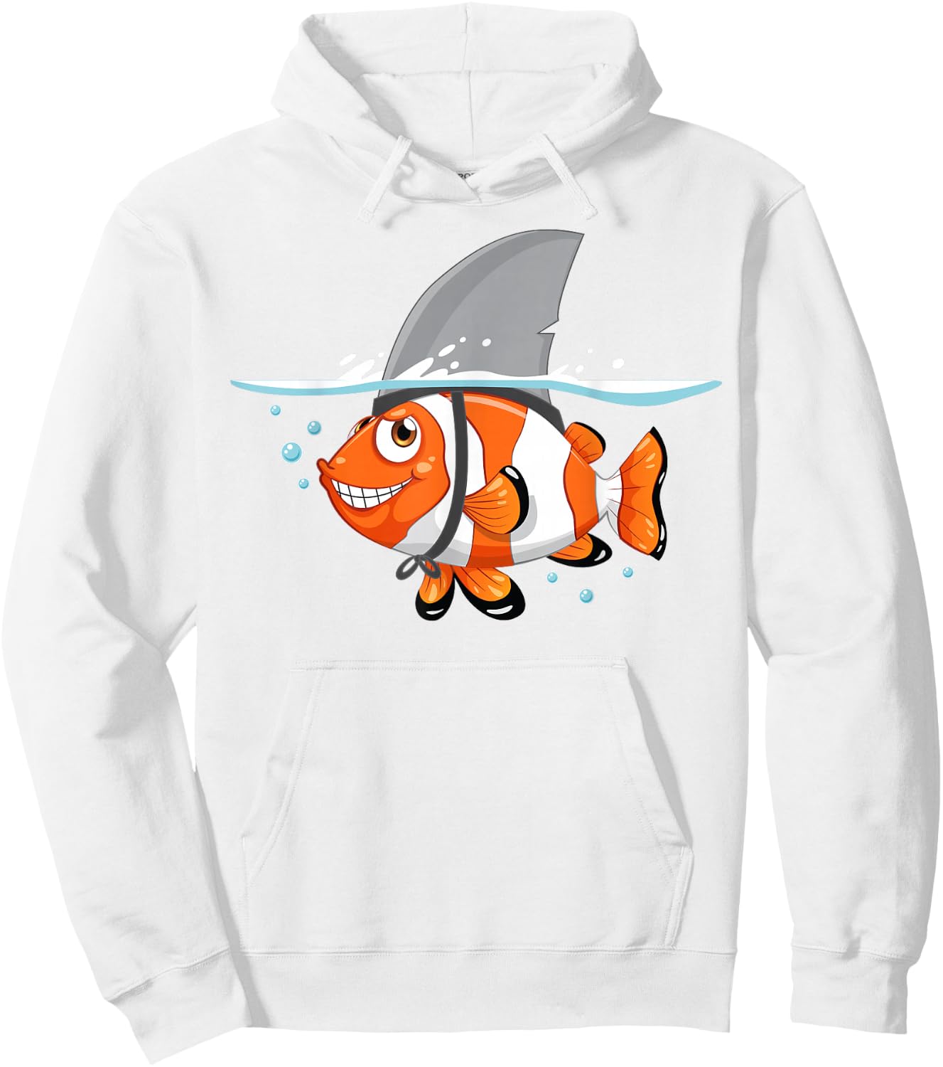 Goldfish With Shark Fin Shirt | Cool Sea Creatures Week Gift Hoodie - Hoodie | White