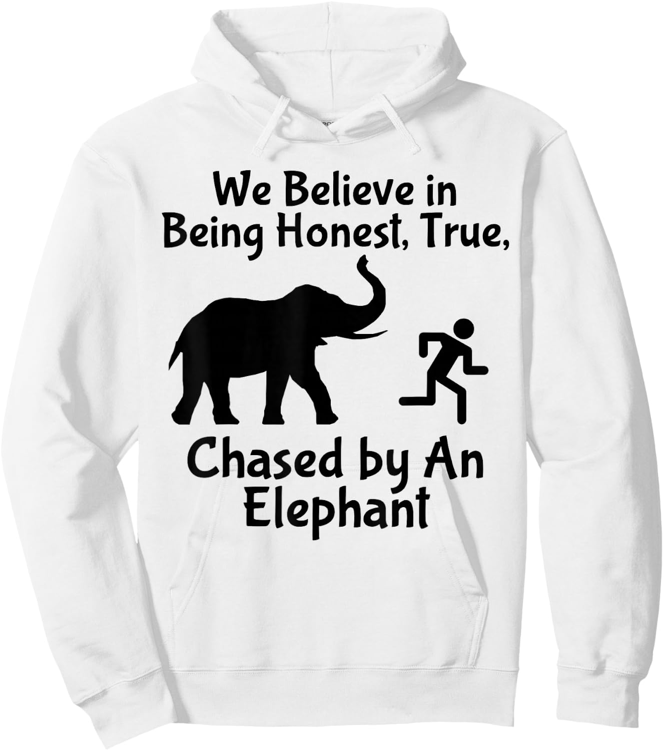LDS Funny Chased by an Elephant Mormon Faith Hoodie - Hoodie | White
