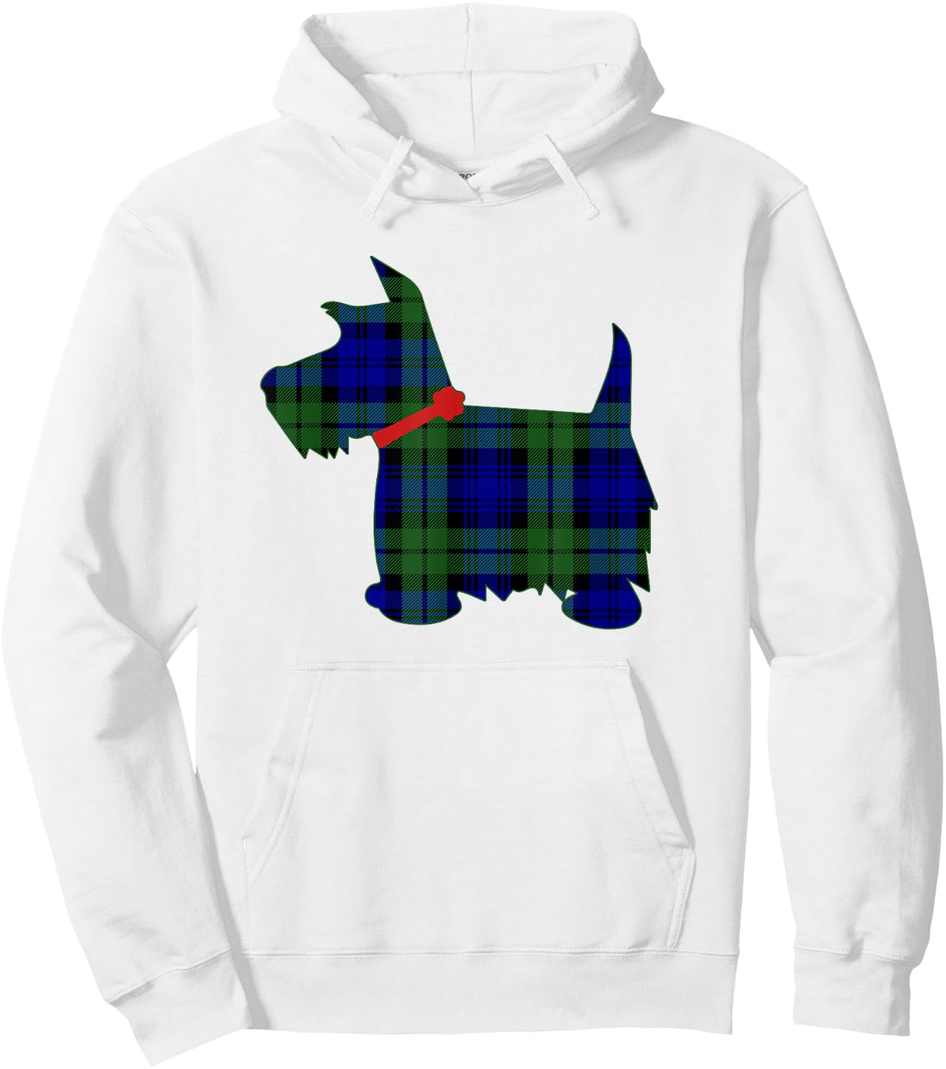 Scottie Dog T Shirt Scottish Campbell Black Watch Tartan Men Women Kids Hoodie - Hoodie | White