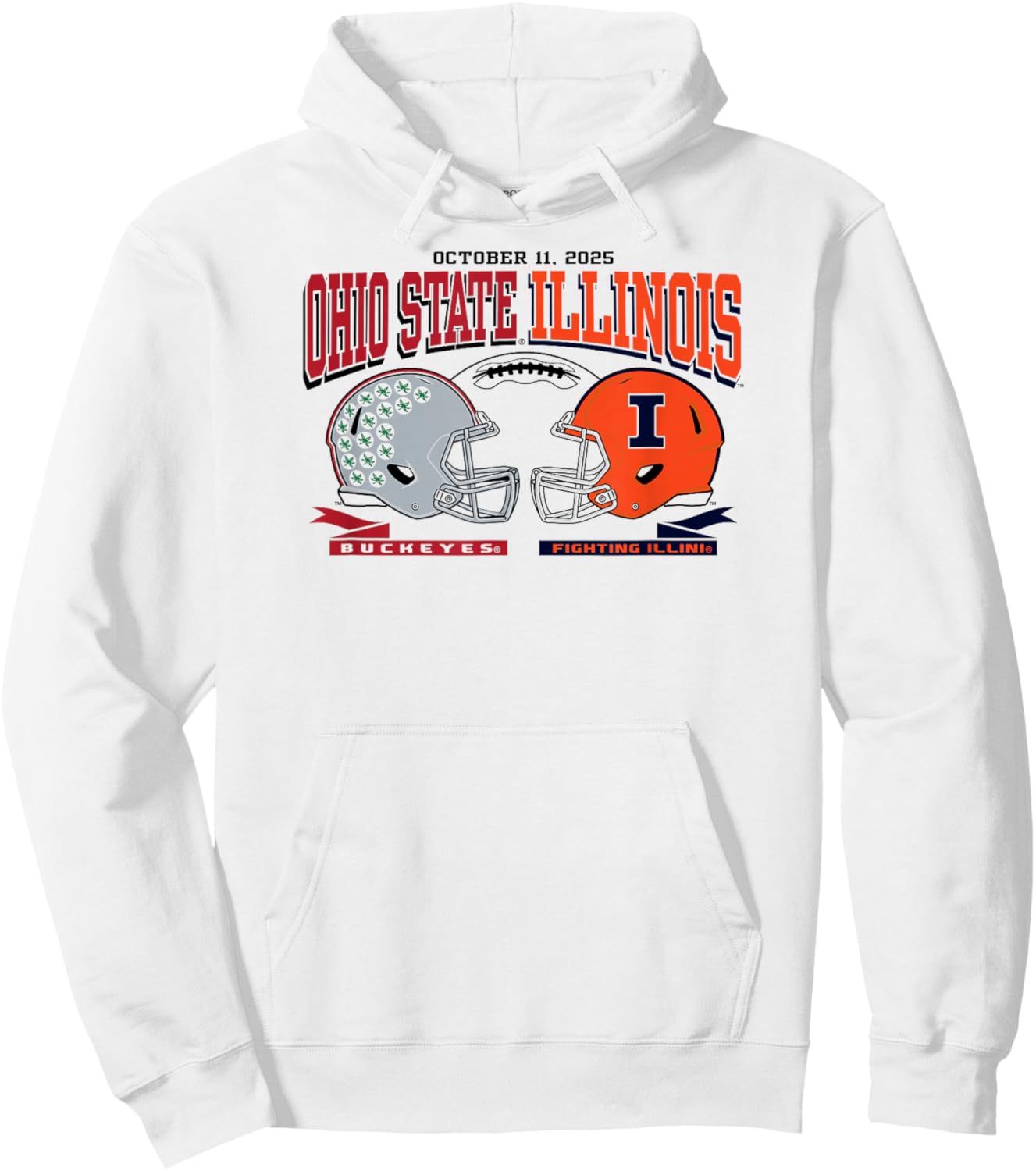 Ohio State Buckeyes vs Illinois Fighting Illini Gameday Hoodie - Hoodie | White