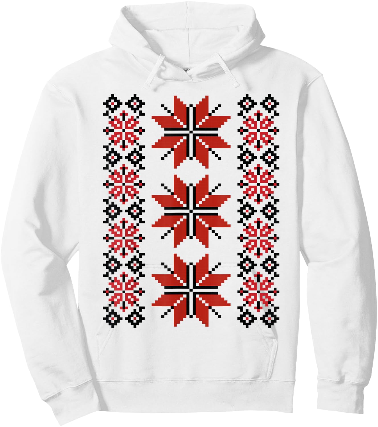 Noi Suntem Romani Traditional Romanian Folk Art Motifs Hoodie - Hoodie | White