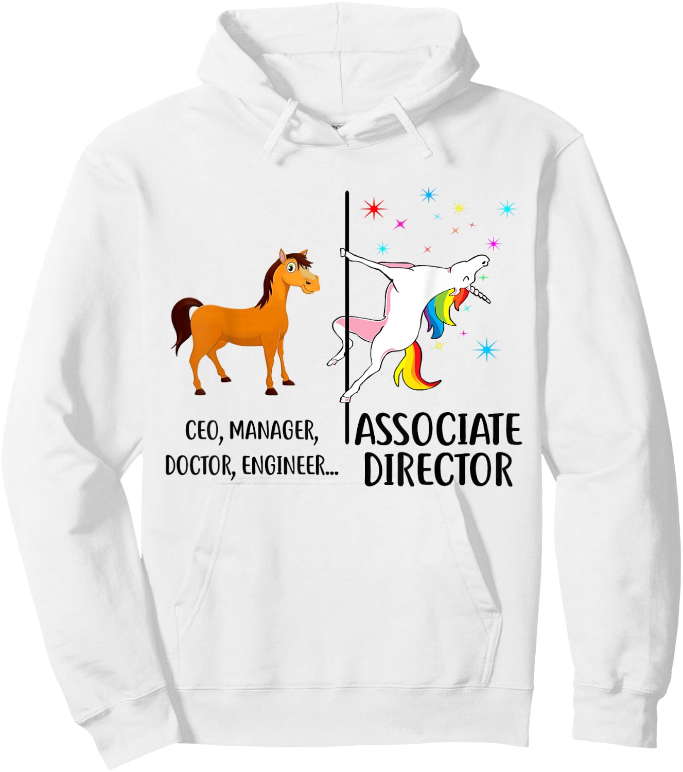 Unicorn Associate Director Funny Job Title Hoodie - Hoodie | White