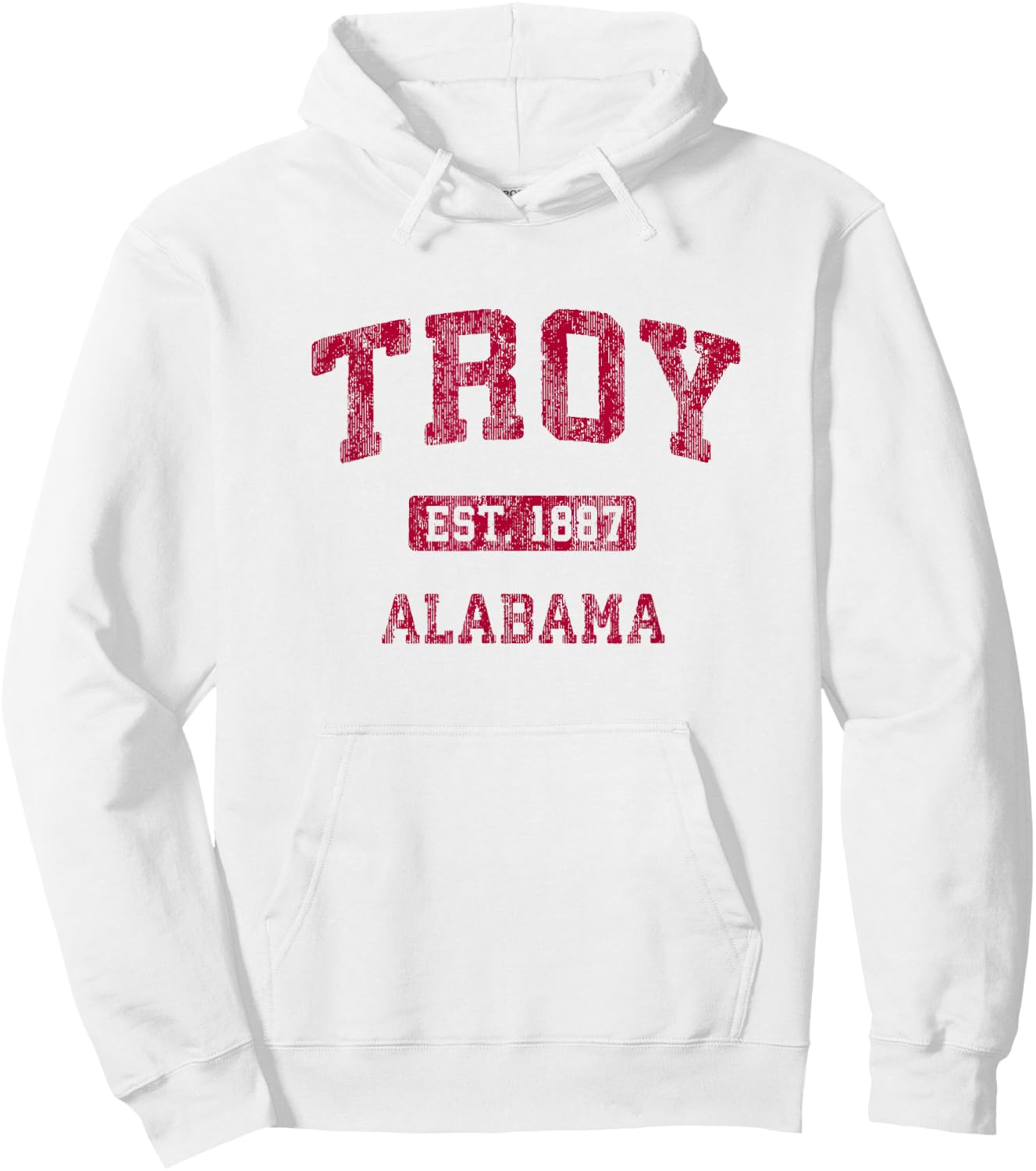 Troy Alabama AL Vintage Athletic Sports Design Hoodie - Hoodie | White