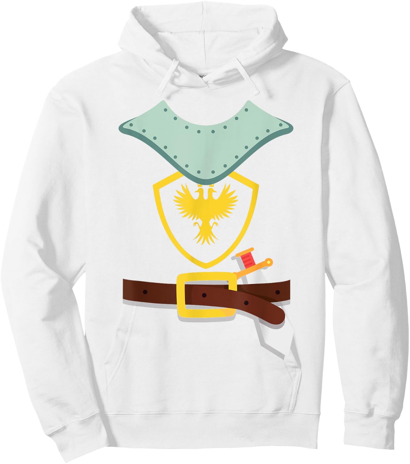 Knight In Shining Armor Sword Suit Halloween Costume Hoodie - Hoodie | White