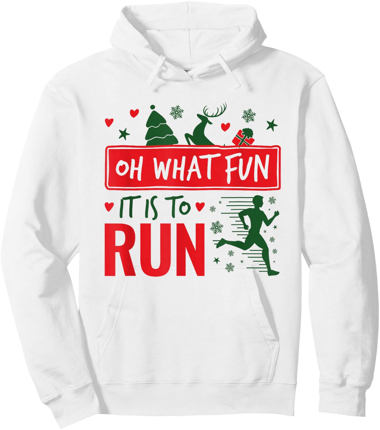 Oh What Fun It Is To Run Runner Christmas Hoodie - Hoodie | White
