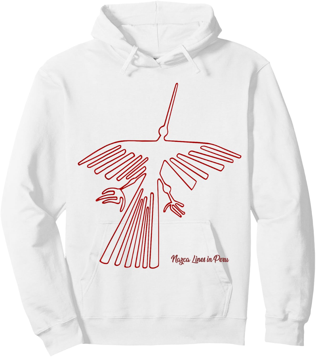 Nazca Lines the Condor Peruvian Glyph Hoodie - Hoodie | White