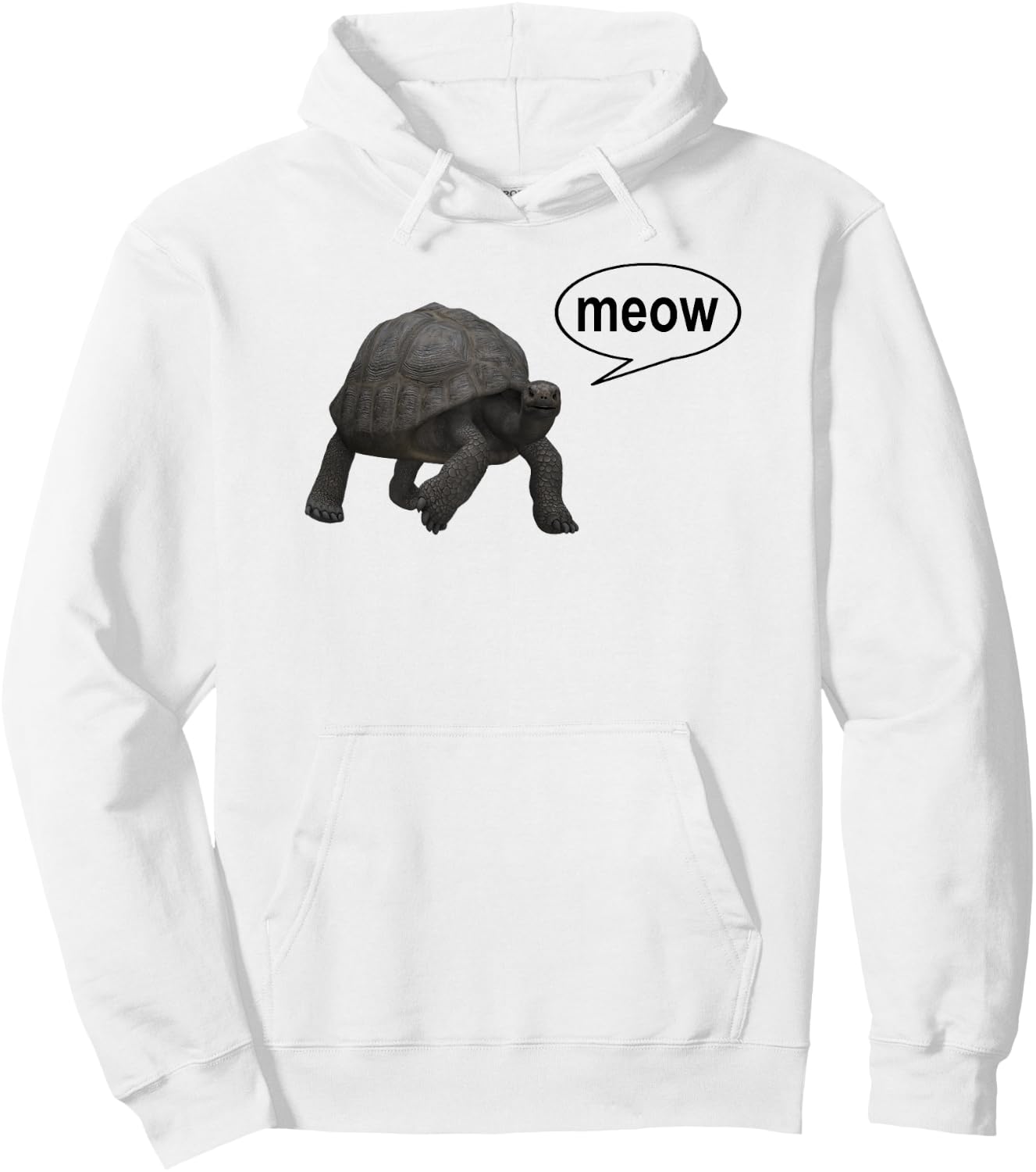 Turtle Tortoise Cat Meow Funny Hoodie - Hoodie | White