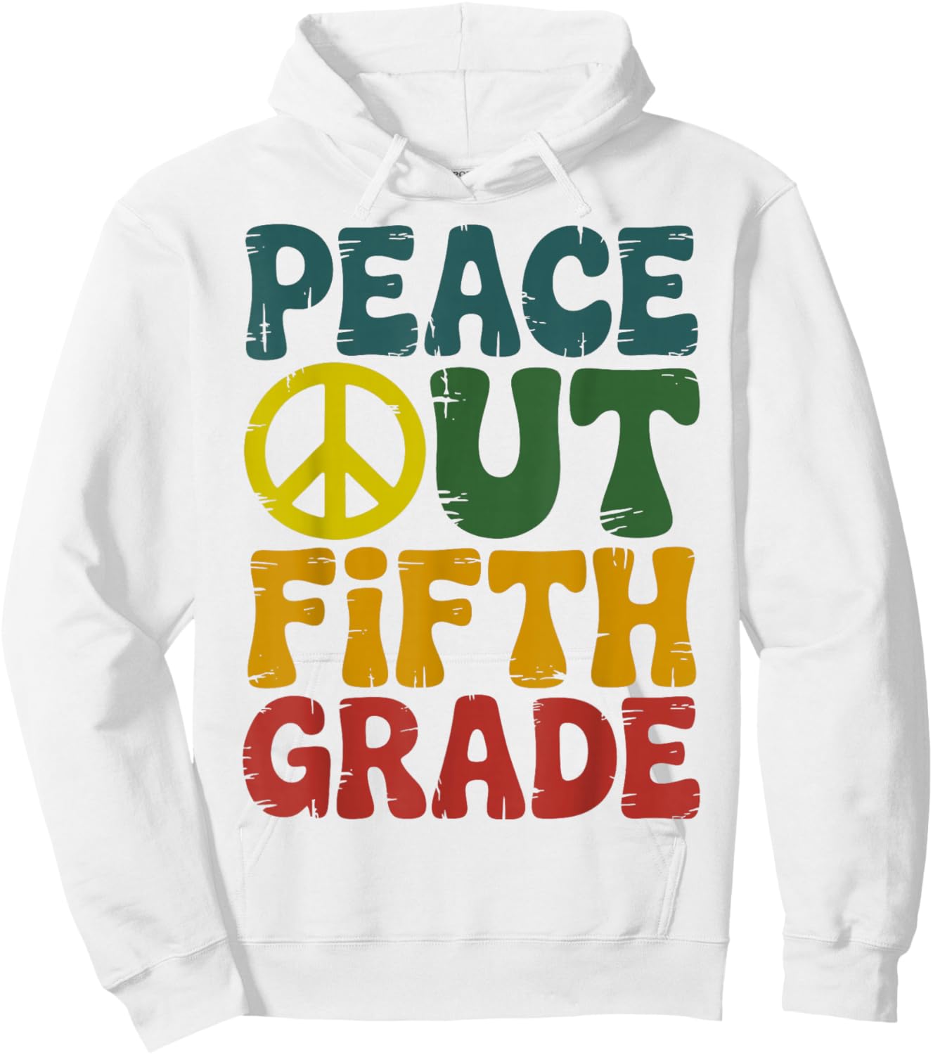 Peace Out Fifth Grade 5th Grade Graduation Elementary School Hoodie - Hoodie | White