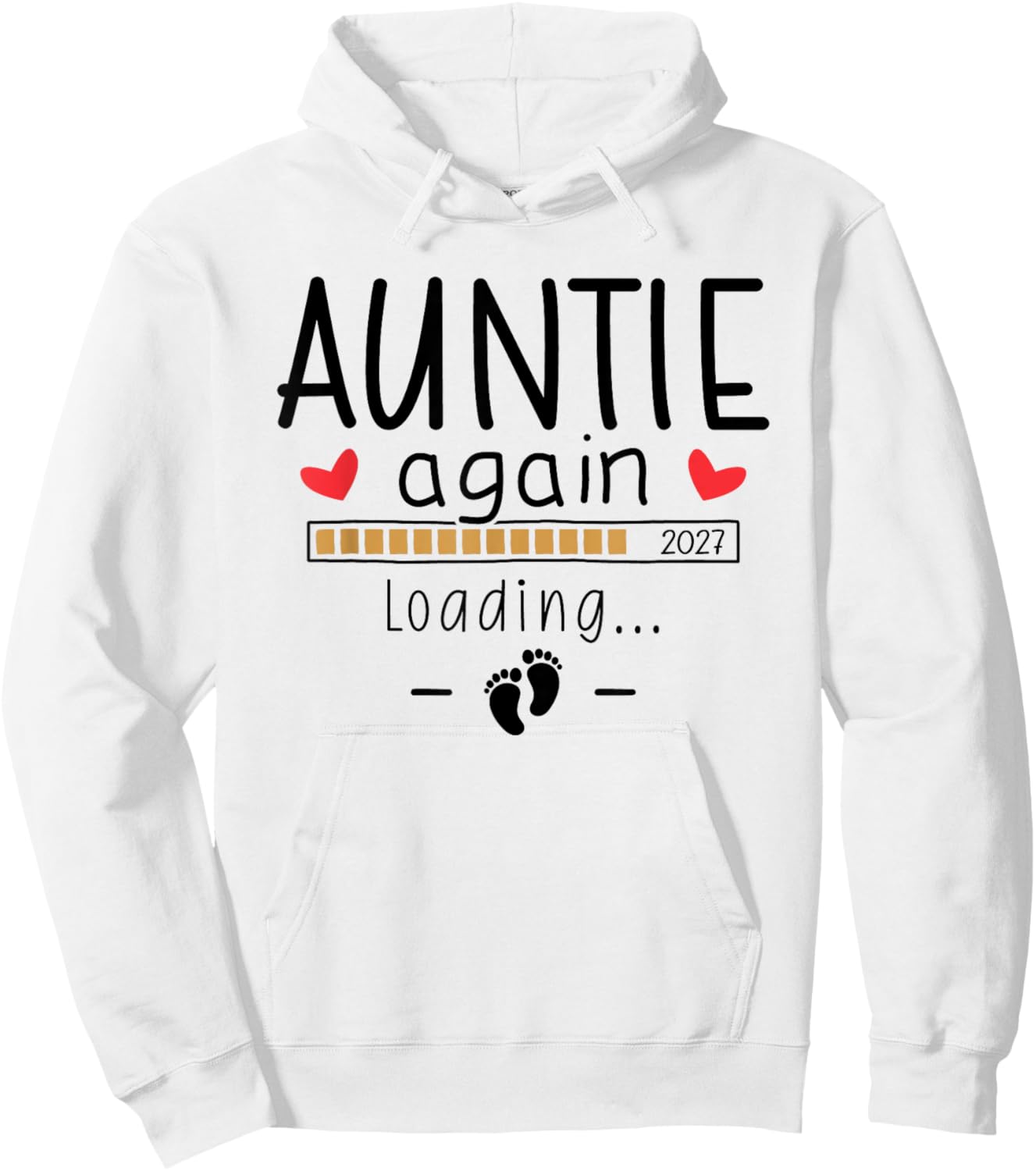 Auntie Again Est 2027 Second Pregnancy Announcement for Aunt Hoodie - Hoodie | White