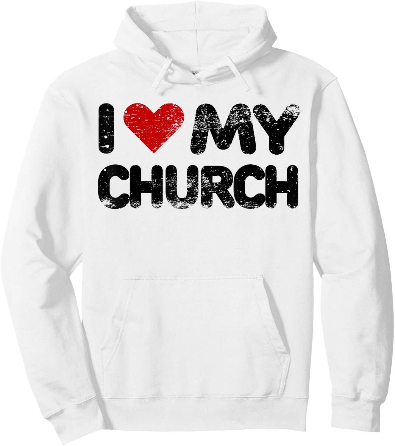 I Love My Church Christian Bible Verse Quote Heart T Shirt Hoodie - Hoodie | White