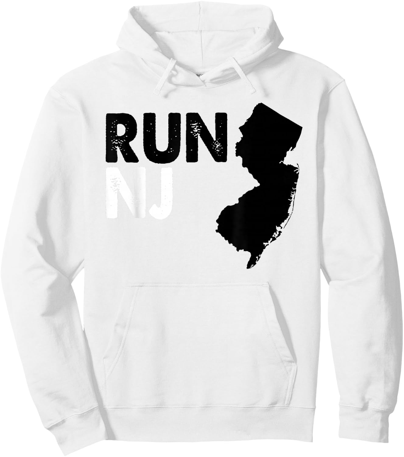 New Jersey Marathon Shirt, Run NJ Hoodie - Hoodie | White