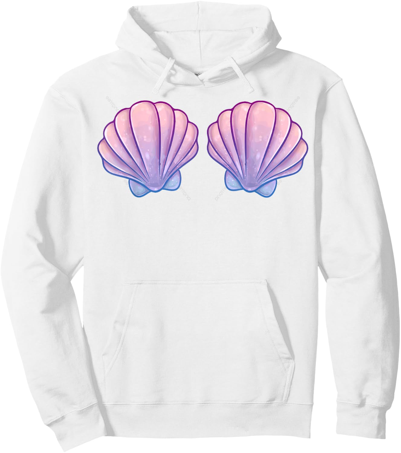 Mermaid Shell Bra Costume Girls Halloween Birthday Hoodie - Hoodie | White
