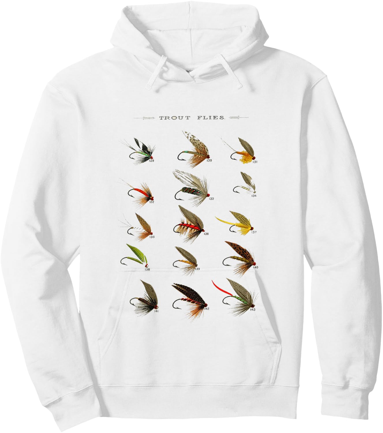 Vintage Fly Fishing Lures T Shirt Hoodie - Hoodie | White