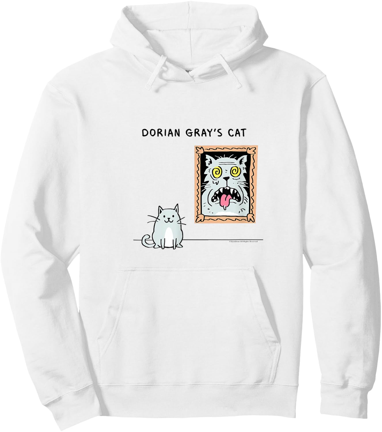 Dorian Gray's Cat teeshirt from Skunkbear Hoodie - Hoodie | White