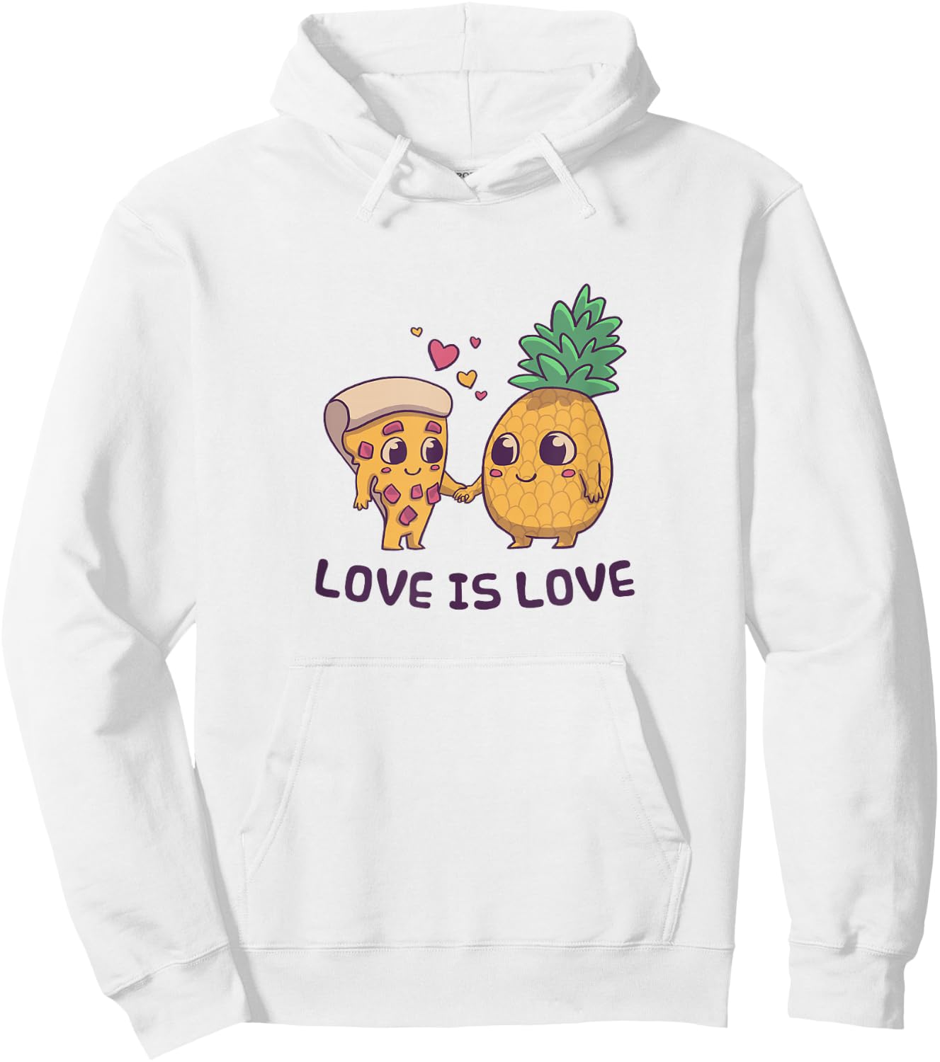 Love Cute Pride Pineapple Pizza Hoodie - Hoodie | White