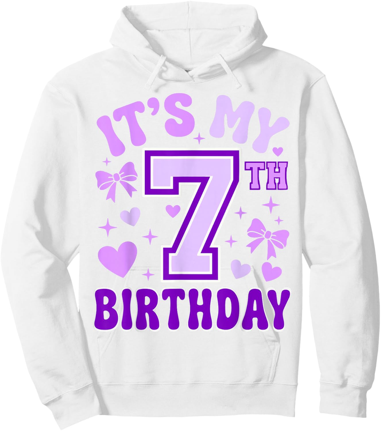 7th Birthday Girls Apparel Seven Years Old It's My 7 Bday Hoodie - Hoodie | White