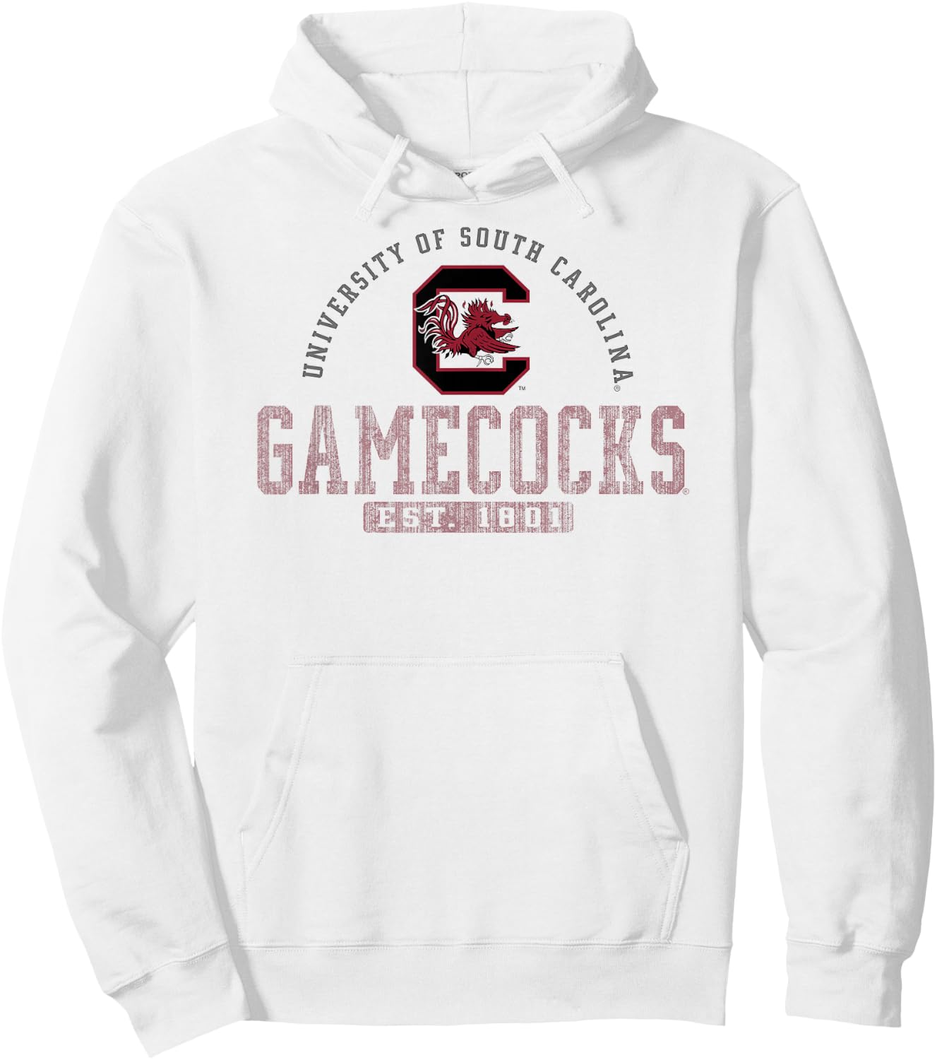 South Carolina Gamecocks Vintage 1801 White Licensed Hoodie - Hoodie | White