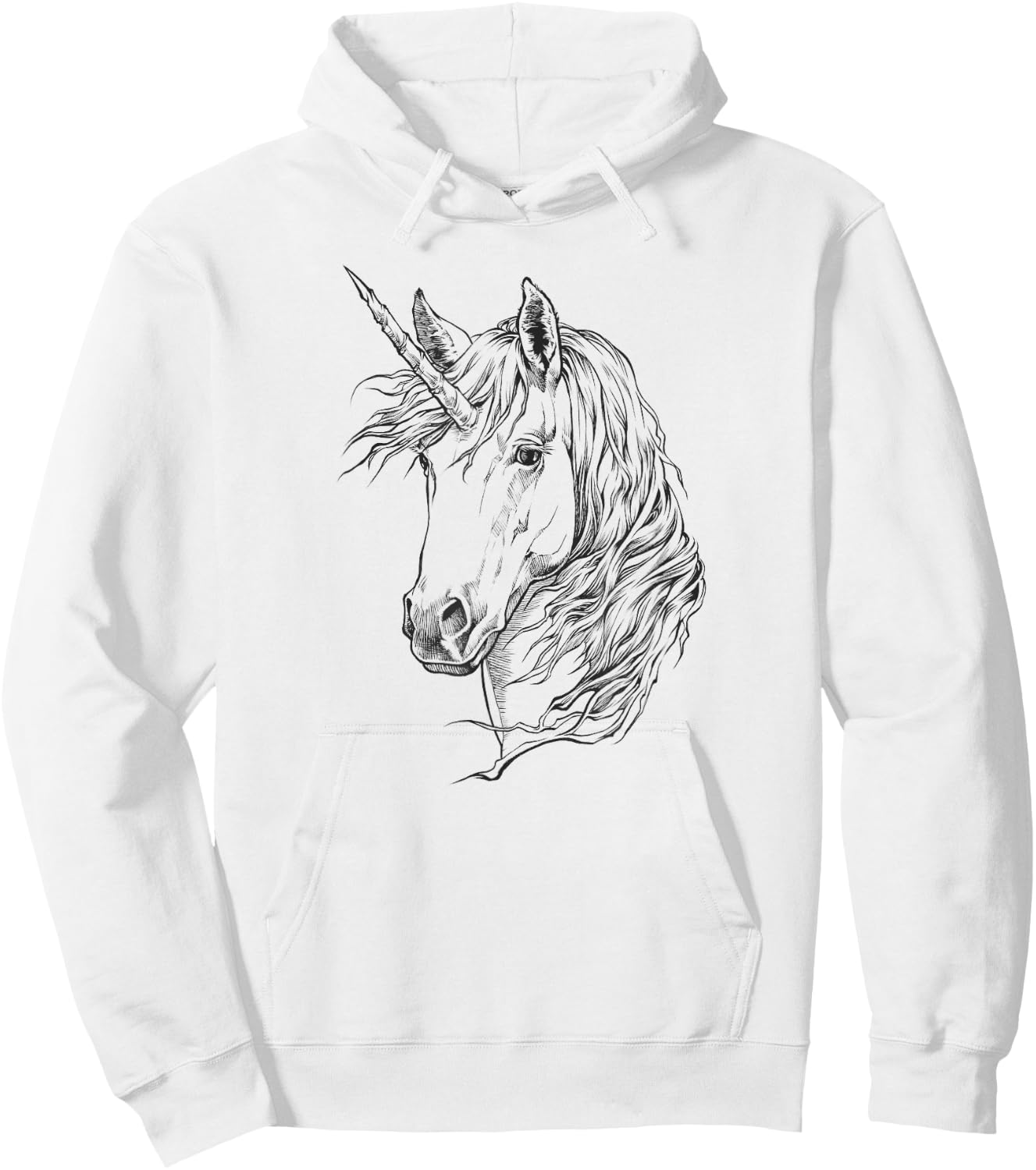 Unicorn T Shirt Hoodie - Hoodie | White
