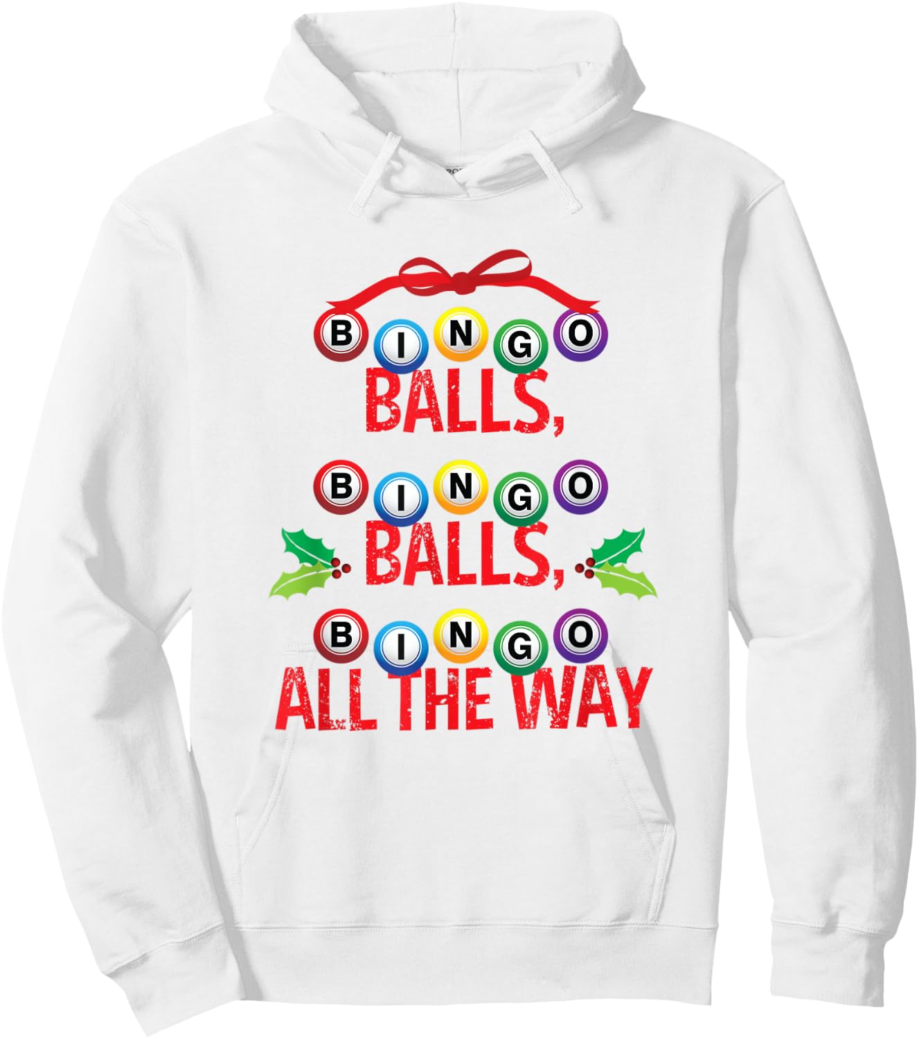 Funny Bingo Christmas Holiday Gift Apparel Hoodie - Hoodie | White