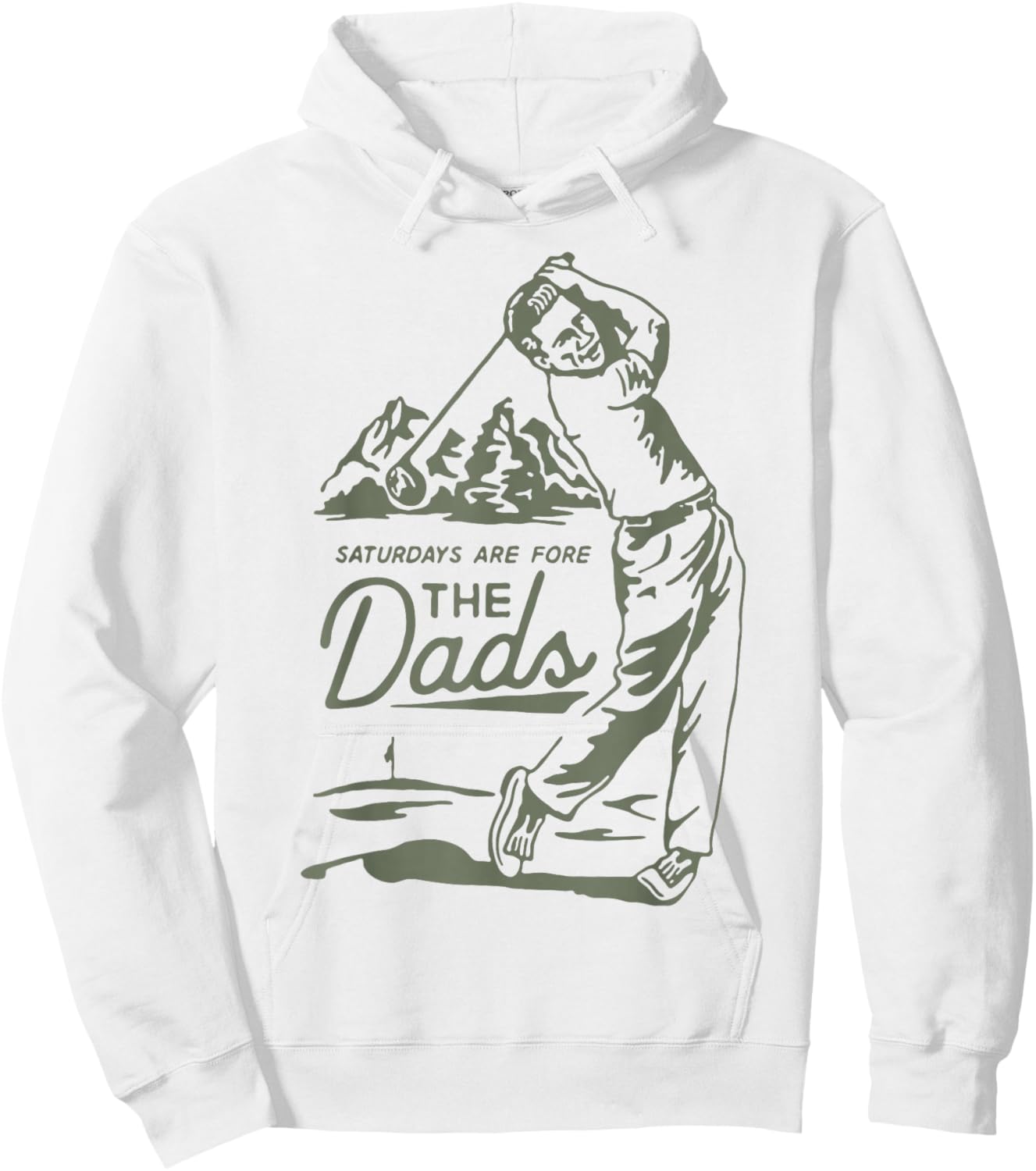 Saturdays are for The Dads Golfer Swing Hoodie - Hoodie | White