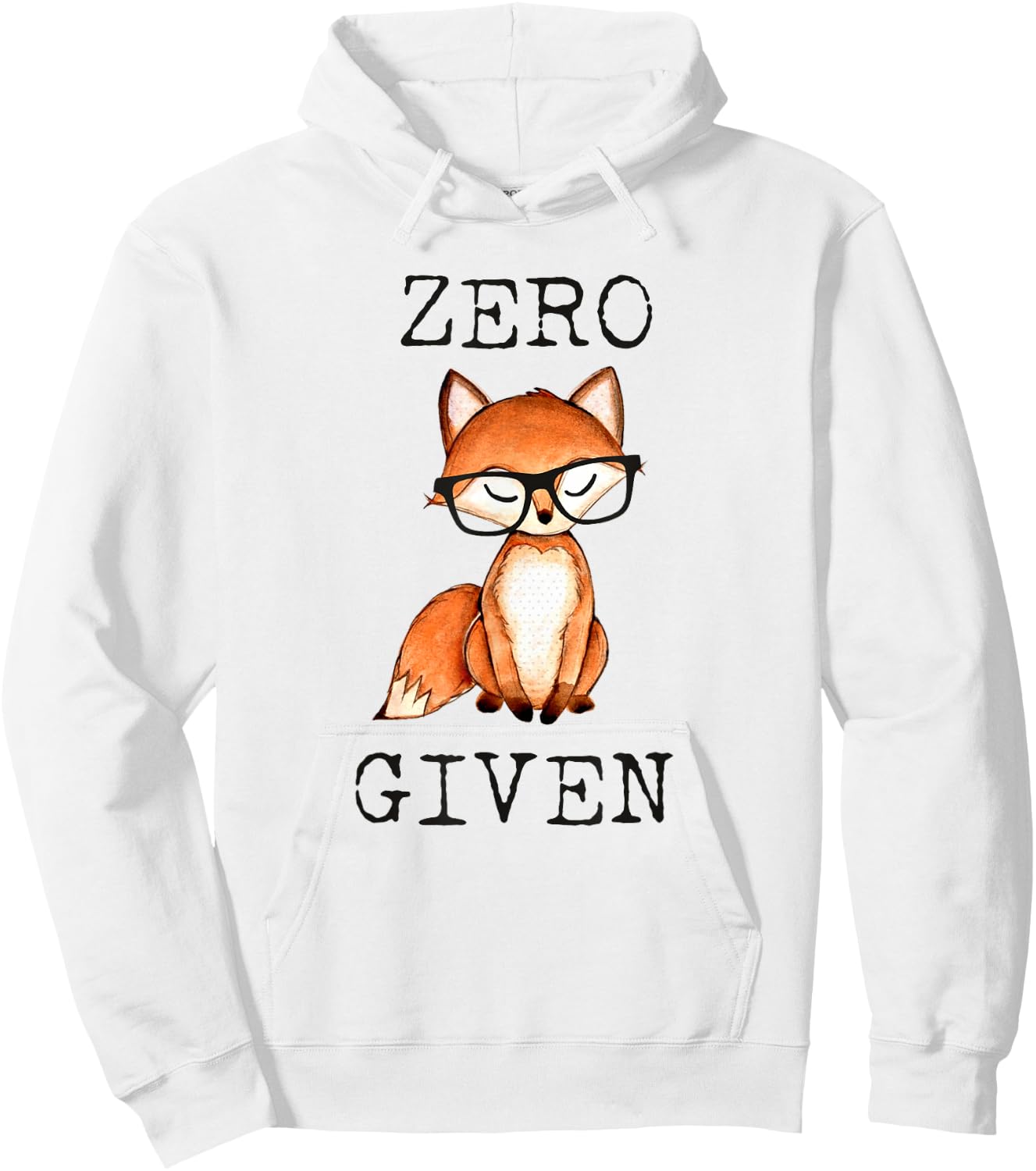Zero Fox Given Funny Fox Shirt With Hipster Nerd Glasses Hoodie - Hoodie | White