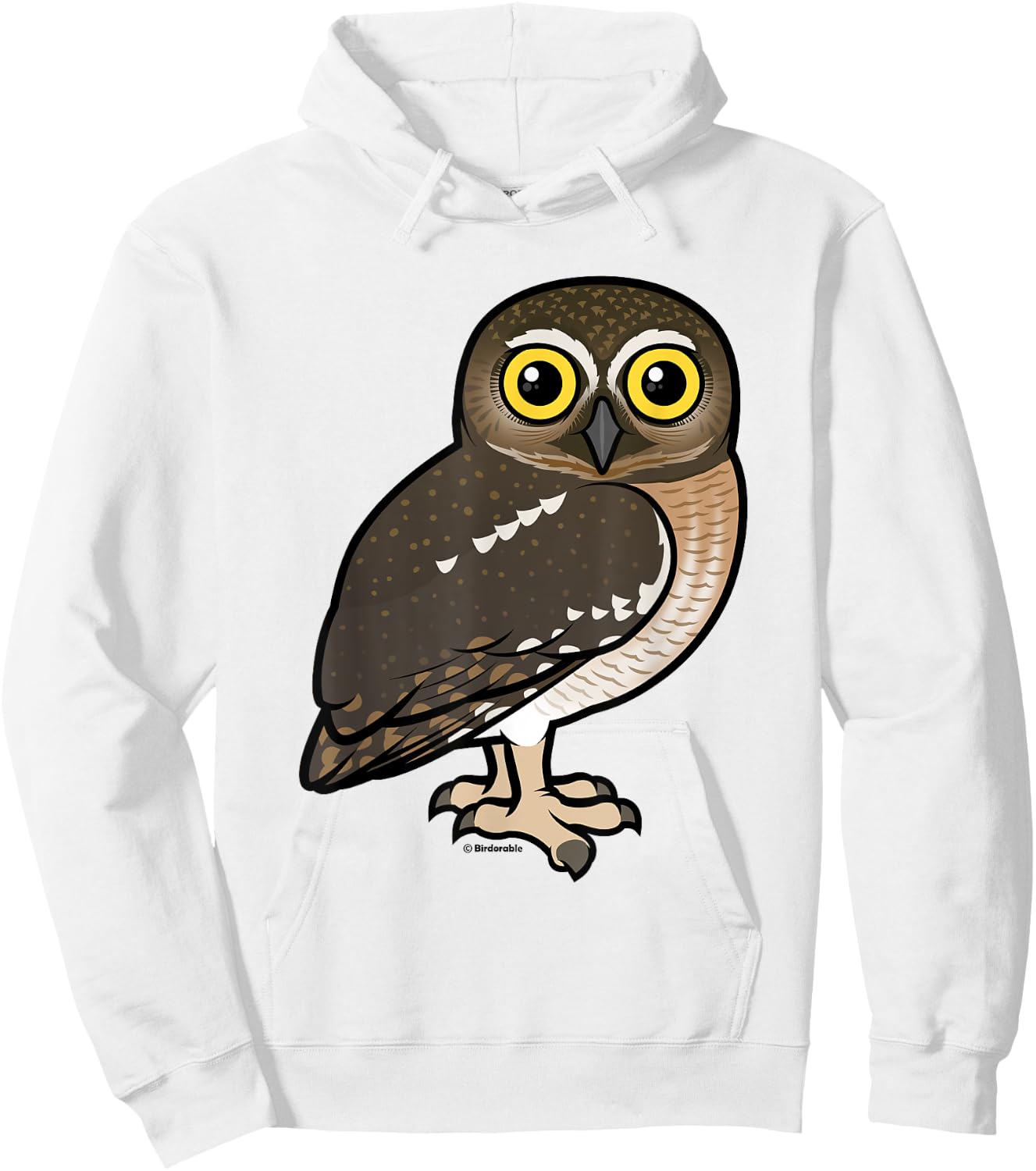 Cute Cartoon Elf Owl Birdorable Illustrated Bird Hoodie - Hoodie | White