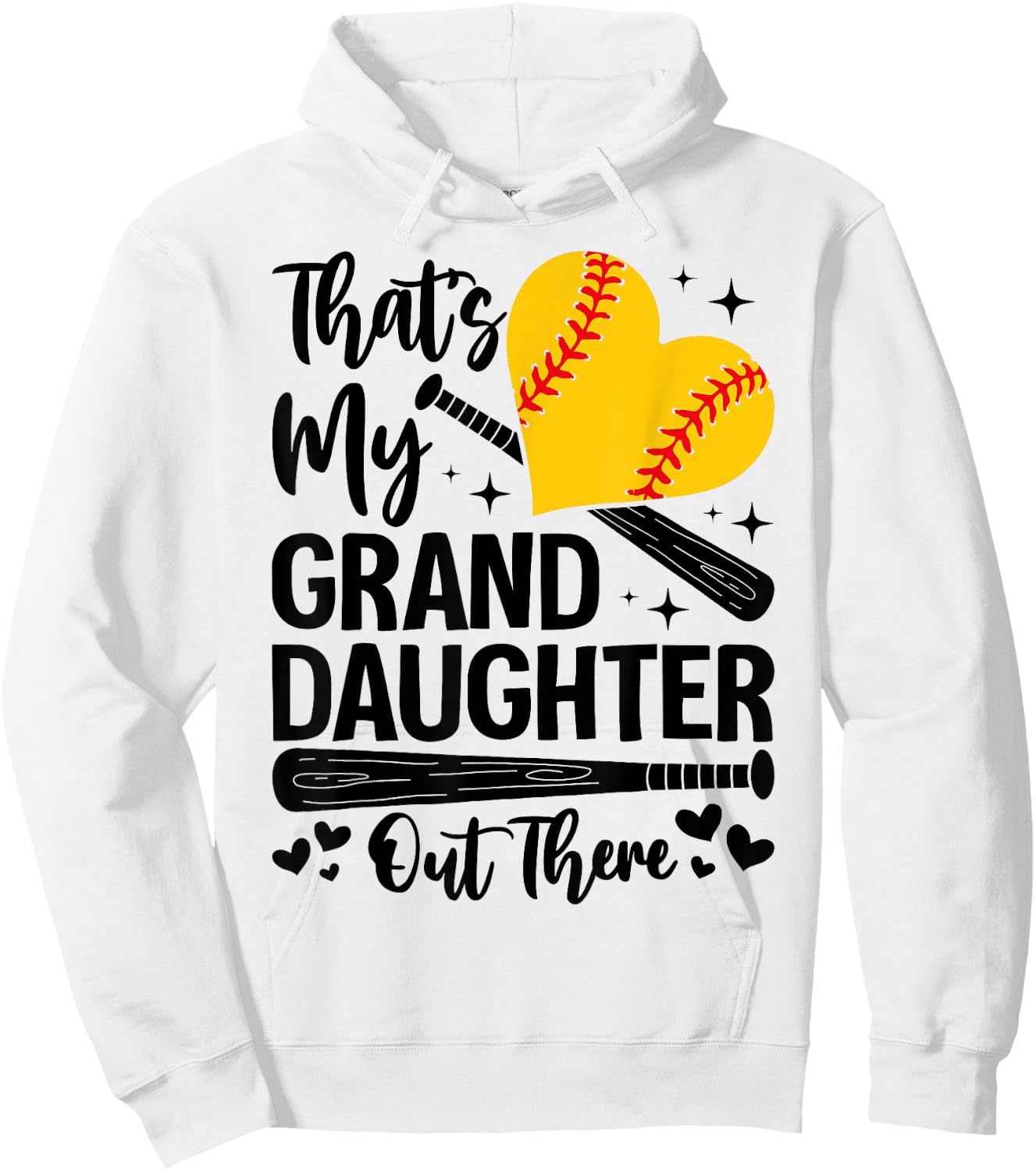 That's My Granddaughter Out There Softball Grandma Grandpa Hoodie - Hoodie | White