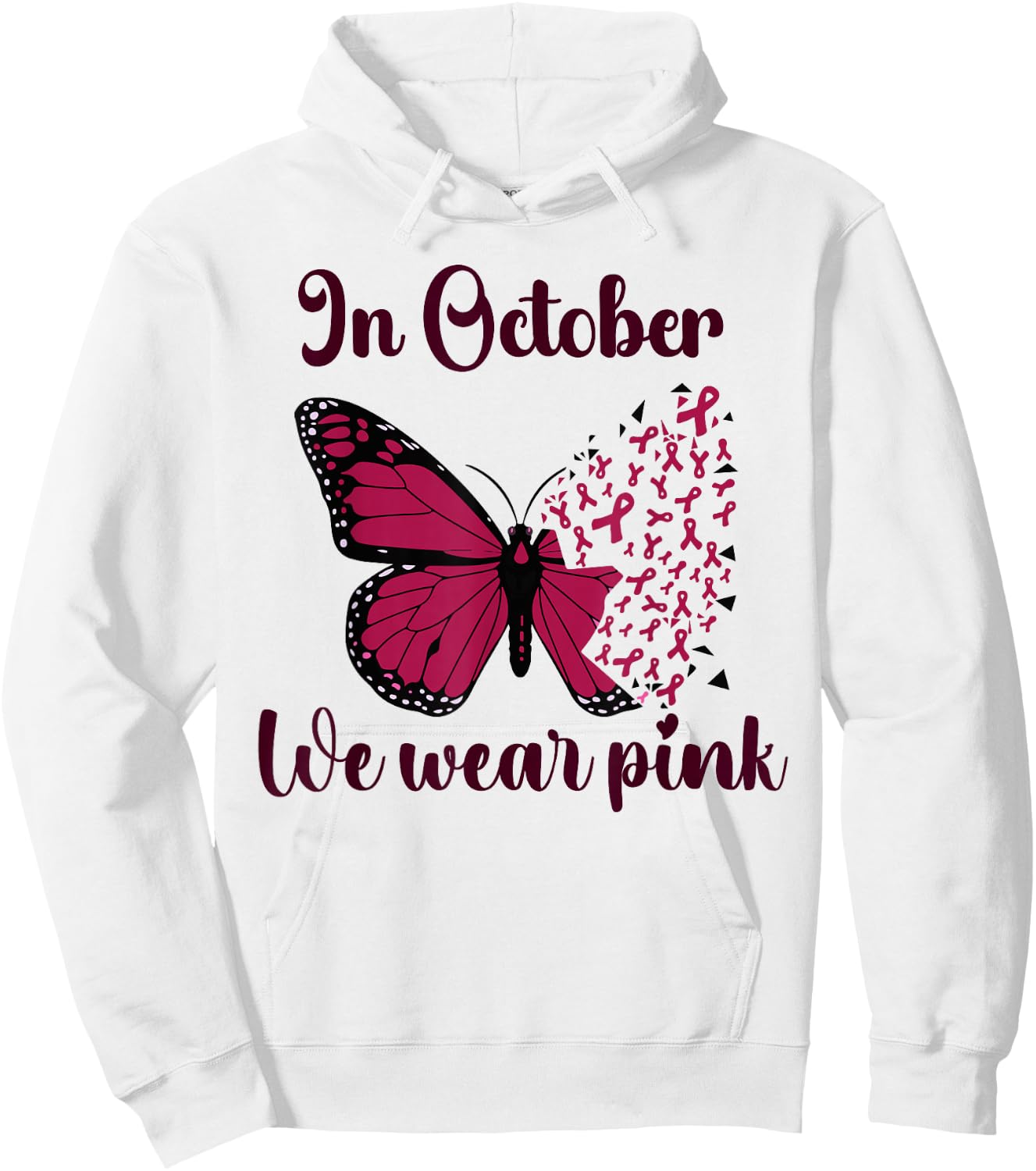 Halloween In October We Wear Pink Breast Cancer Awareness Hoodie - Hoodie | White