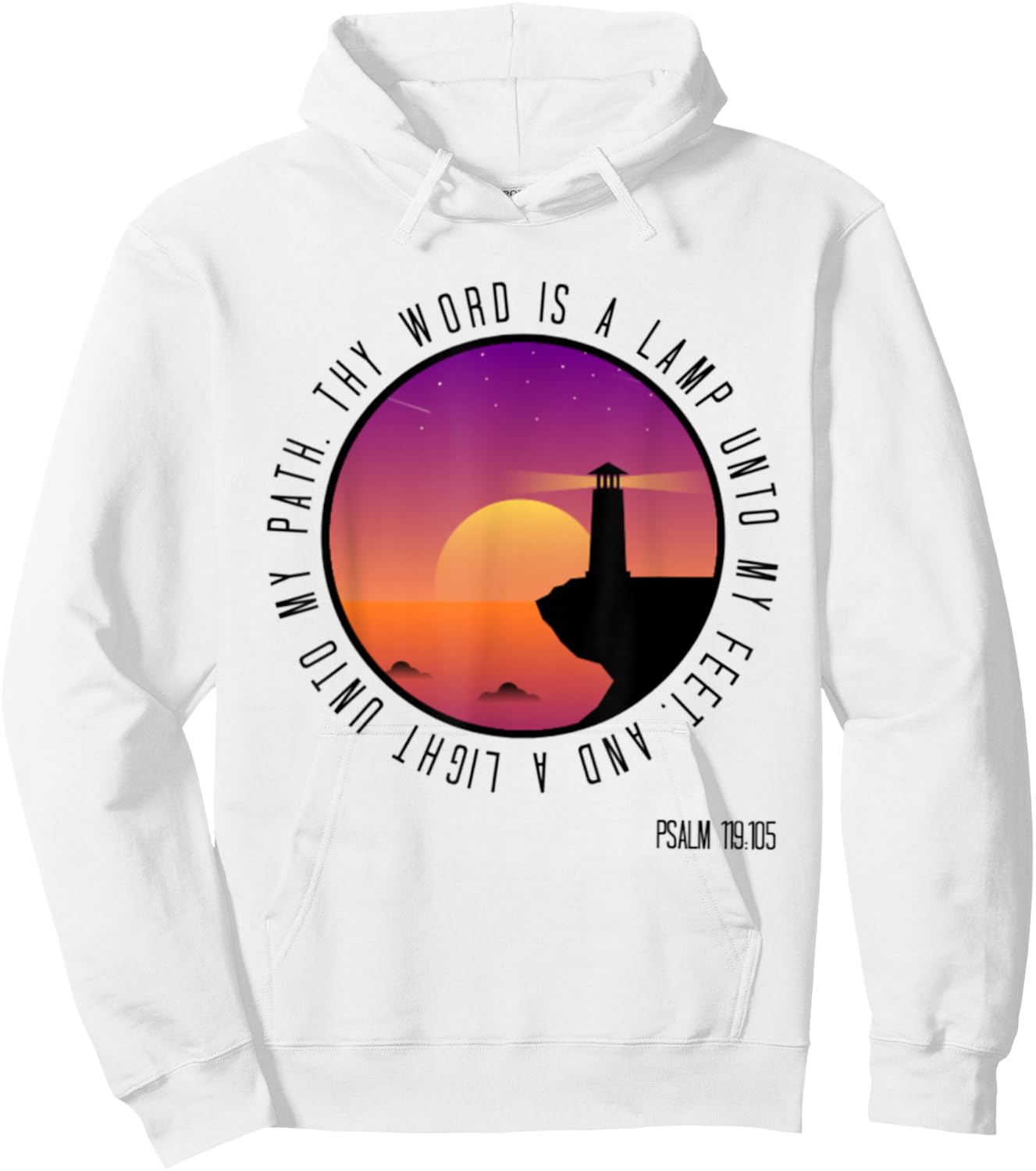 Psalm 119:105 Thy Word Is Christian Bible Verse Hoodie - Hoodie | White