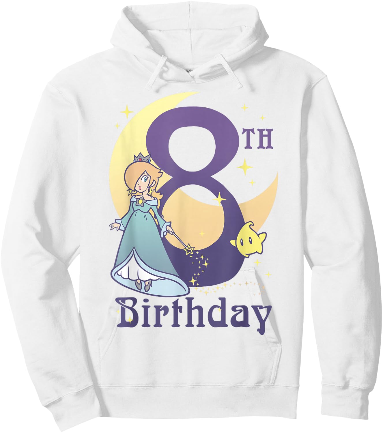 Super Mario Rosalina And Luma 8th Birthday Moon Portrait Hoodie - Hoodie | White
