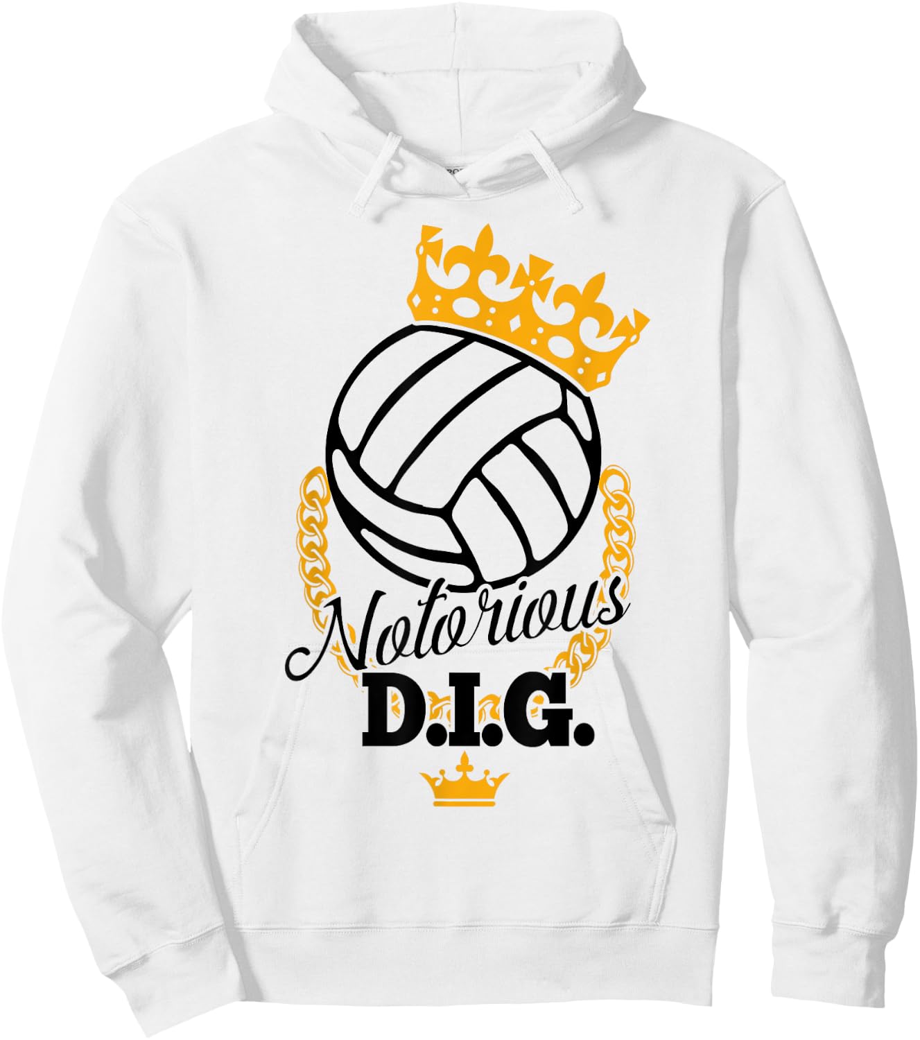Funny Vollyball Team - Notorious DIG Crown Pun Hoodie - Hoodie | White