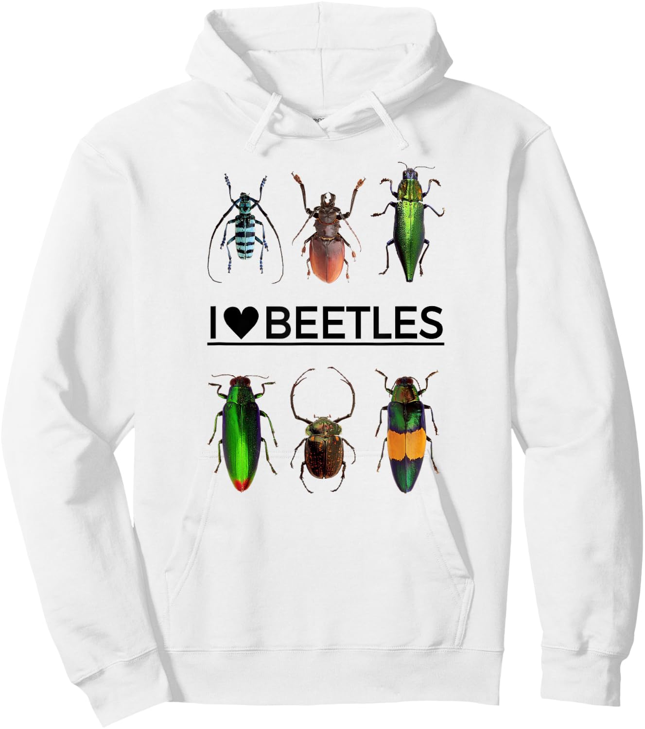 I Love Beetles- Insect Bug Lover Hoodie - Hoodie | White