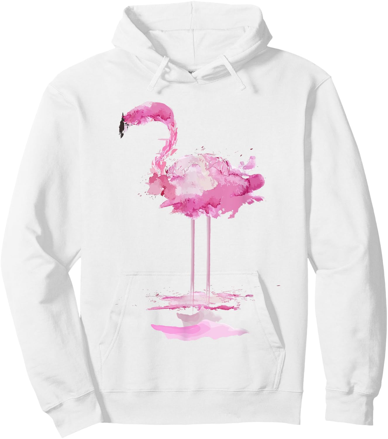 PINK FLAMINGO Watercolor Shirt | Bird Painter Gift Hoodie - Hoodie | White