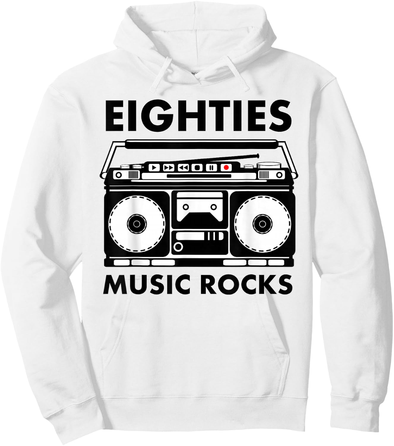 Eighties Music Rocks Hoodie - Hoodie | White