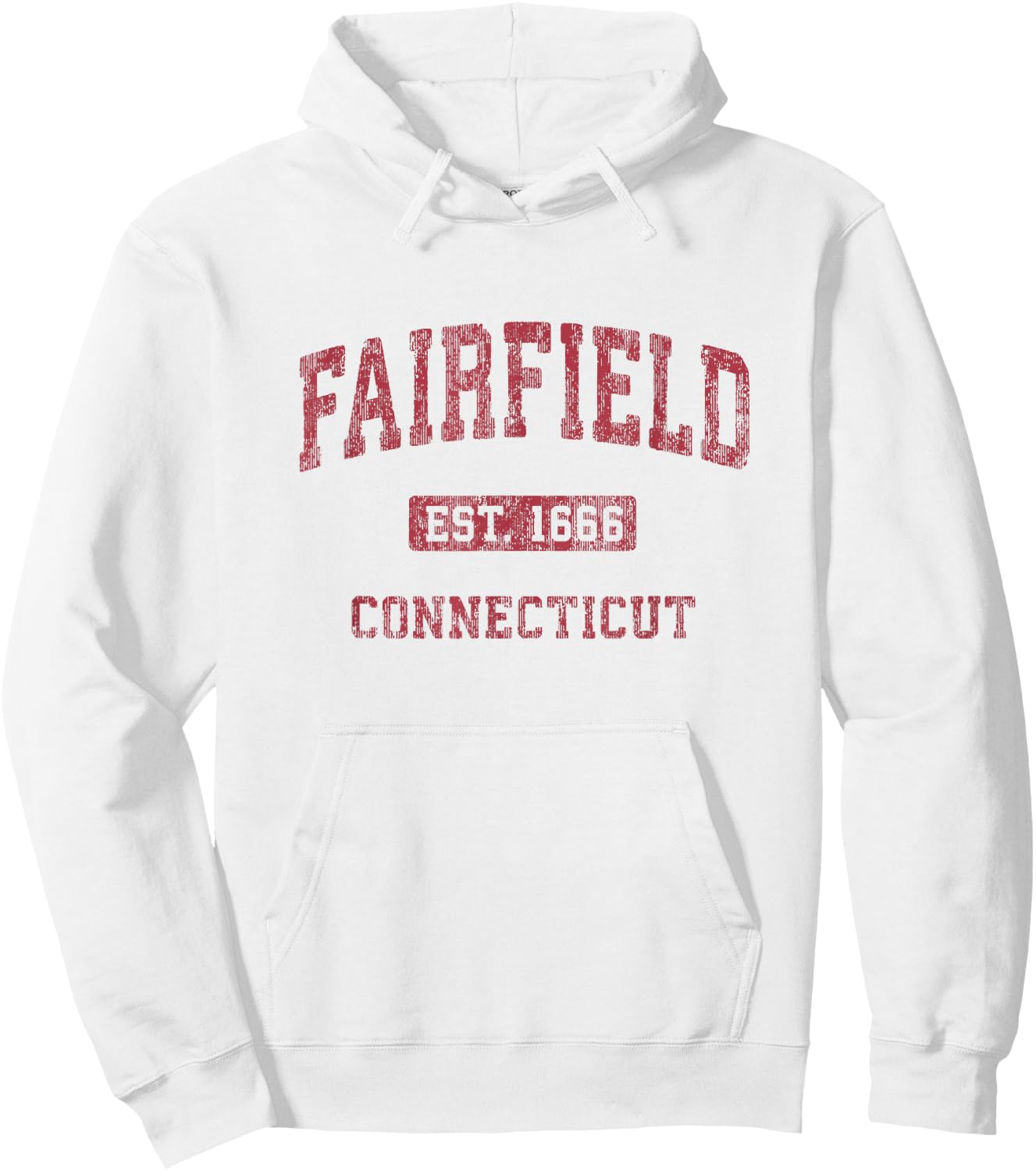Fairfield Connecticut CT Vintage Athletic Sports Design Hoodie - Hoodie | White
